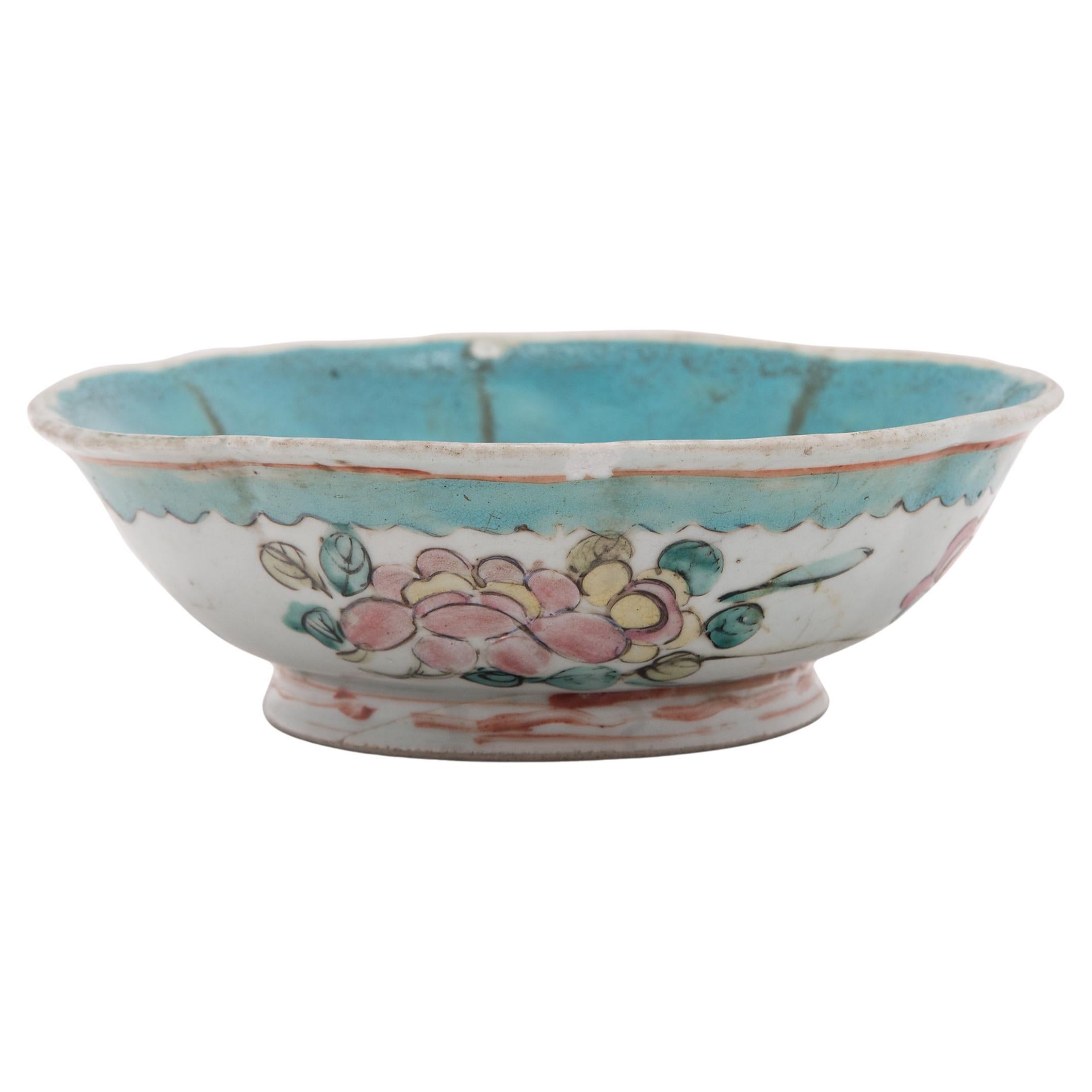 Chinese Floral Offering Bowl, c. 1850