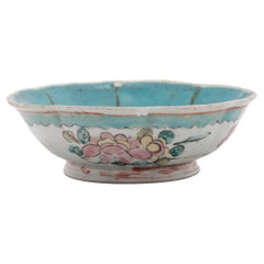 Antique Chinese Floral Offering Bowl, c. 1850