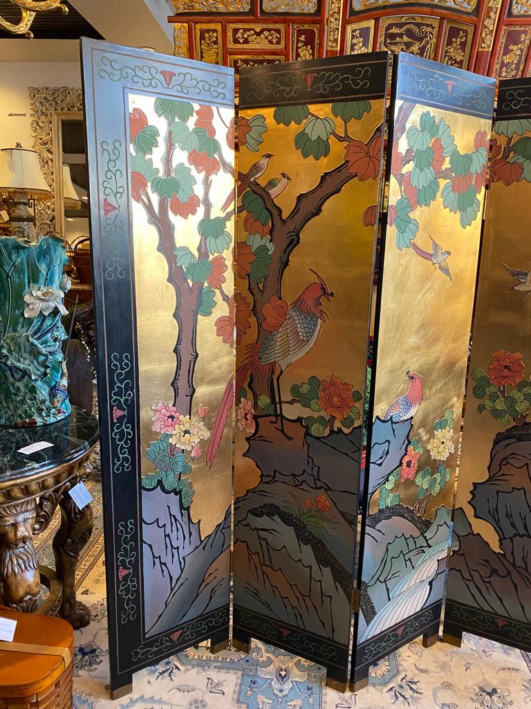 Chinese Export Chinese Folding Floor Screen Four Panels