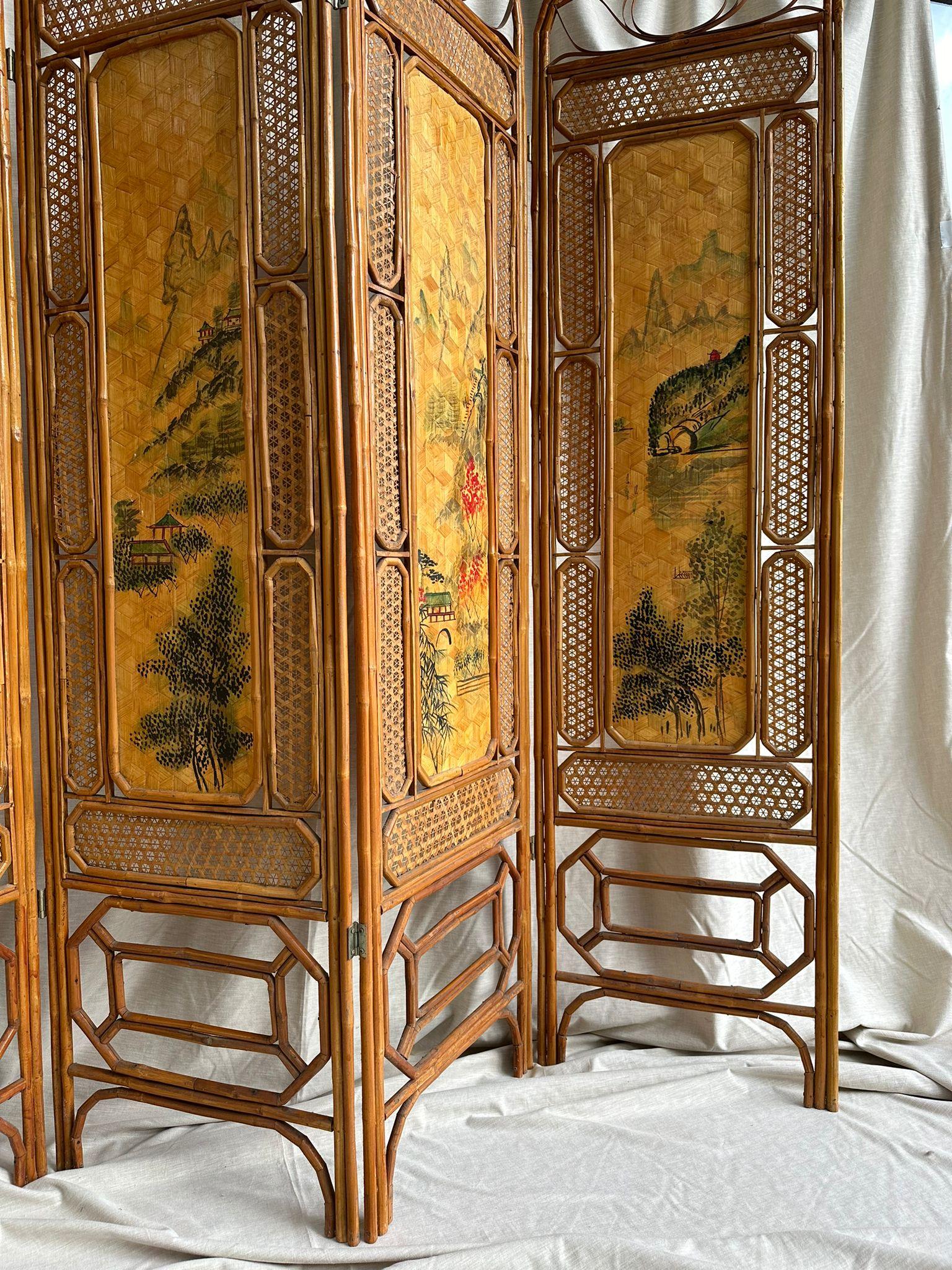 Hand-Crafted Chinese Folding Screen Partition from the XX Century