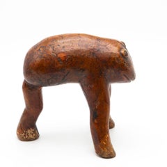 Chinese Folk Art Carved Wood Mythical Creature Sculpture