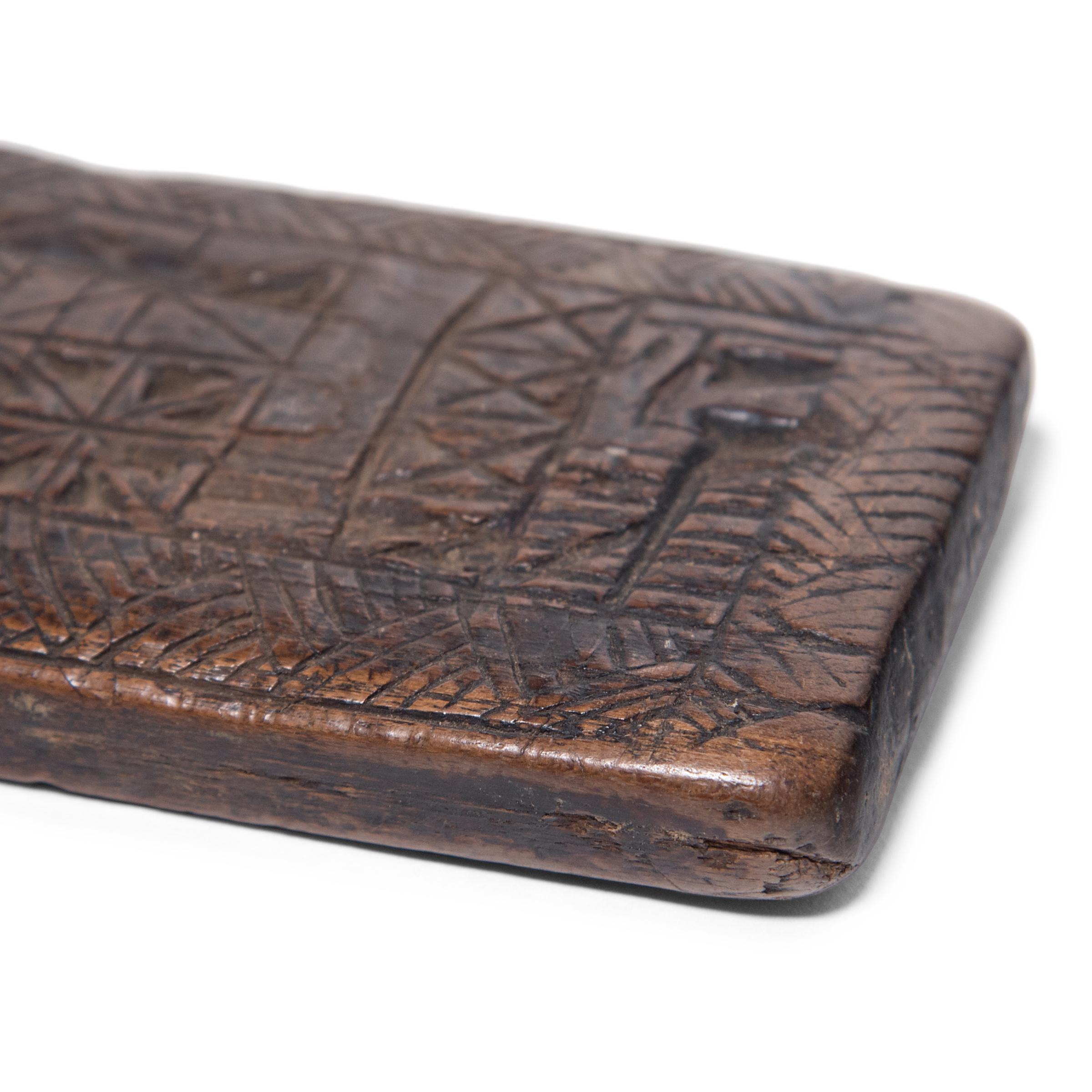 Panel tallado popular chino, c. 1850 Qing en venta