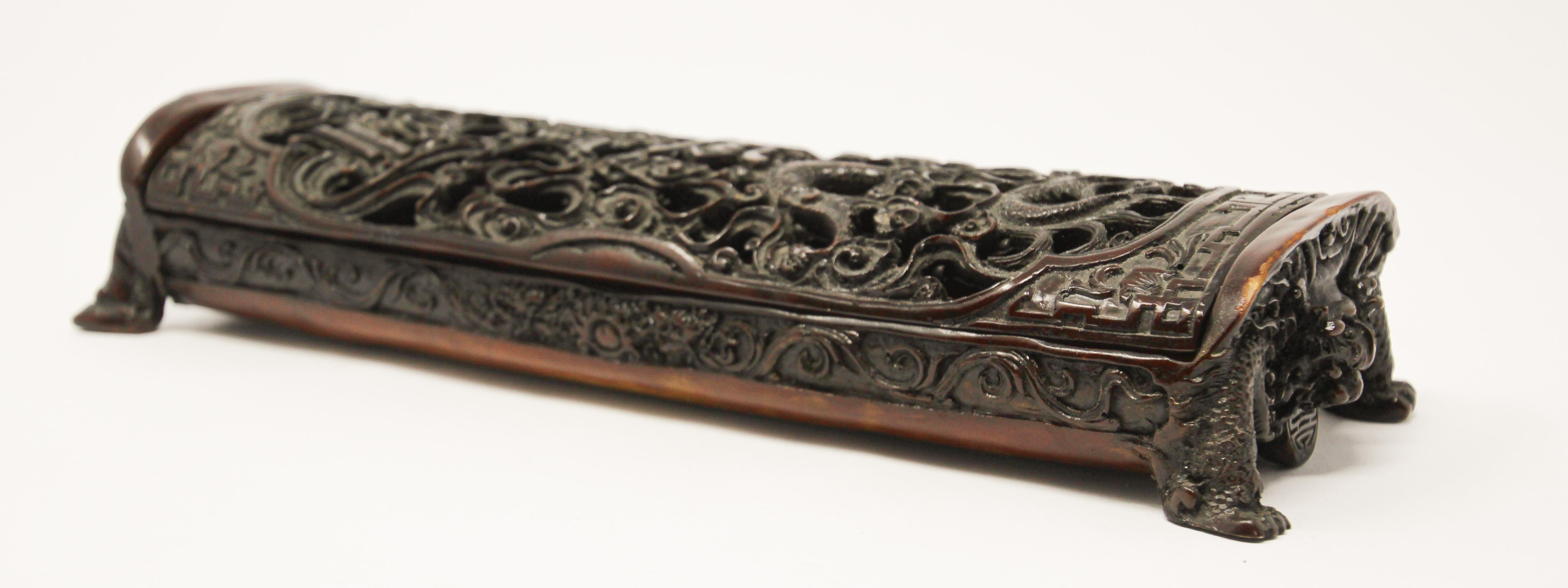 Chinese Export Chinese Footed Box with Dragon Motifs