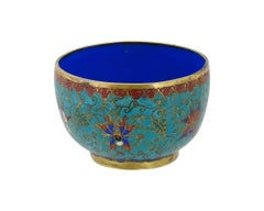 Chinese Footed Cloisonne Enamel Over Copper Bowl
