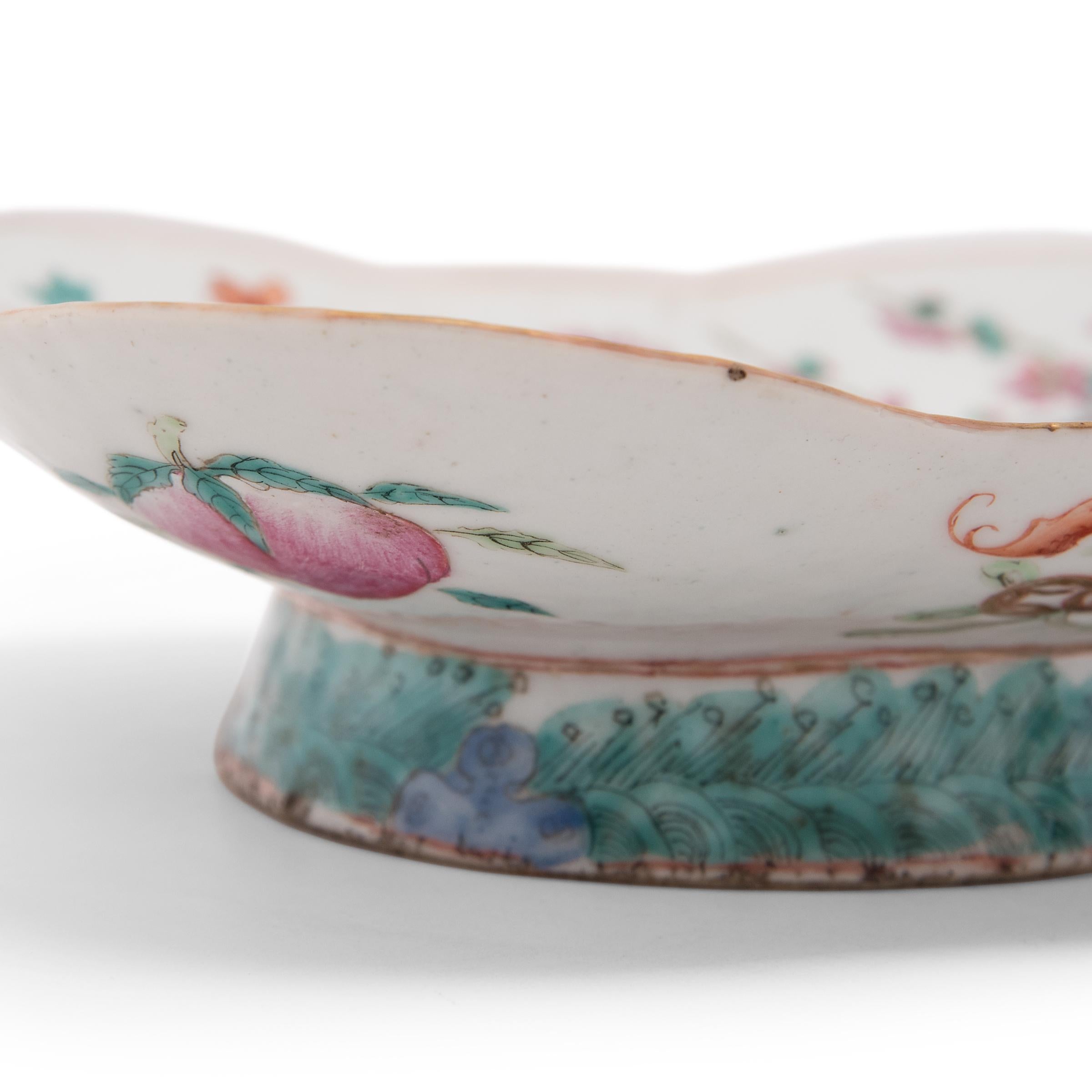 19th Century Chinese Footed Offering Bowl with Mythical Figures, c. 1850 For Sale