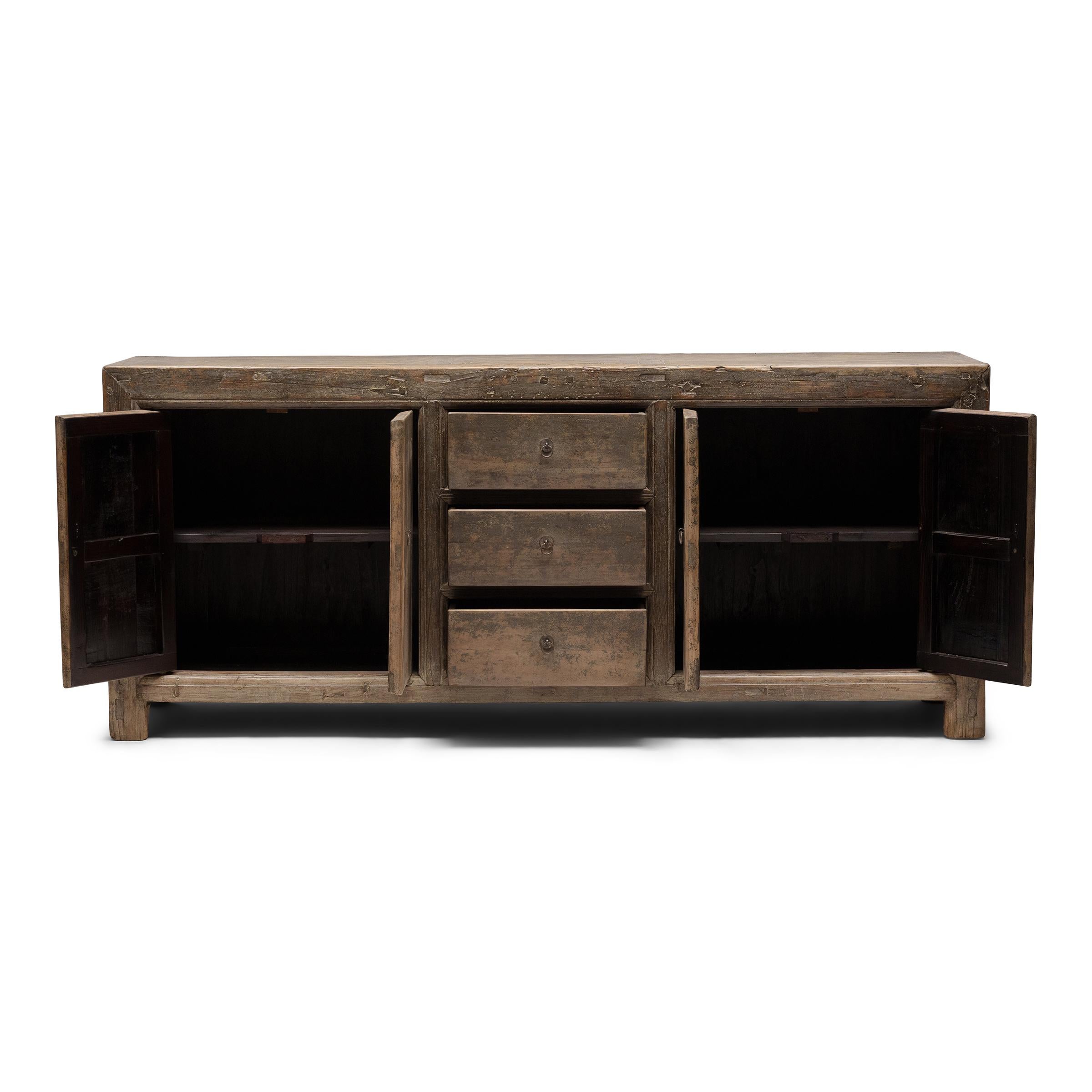 Rustic Chinese Four Door Steppe Coffer, c. 1900