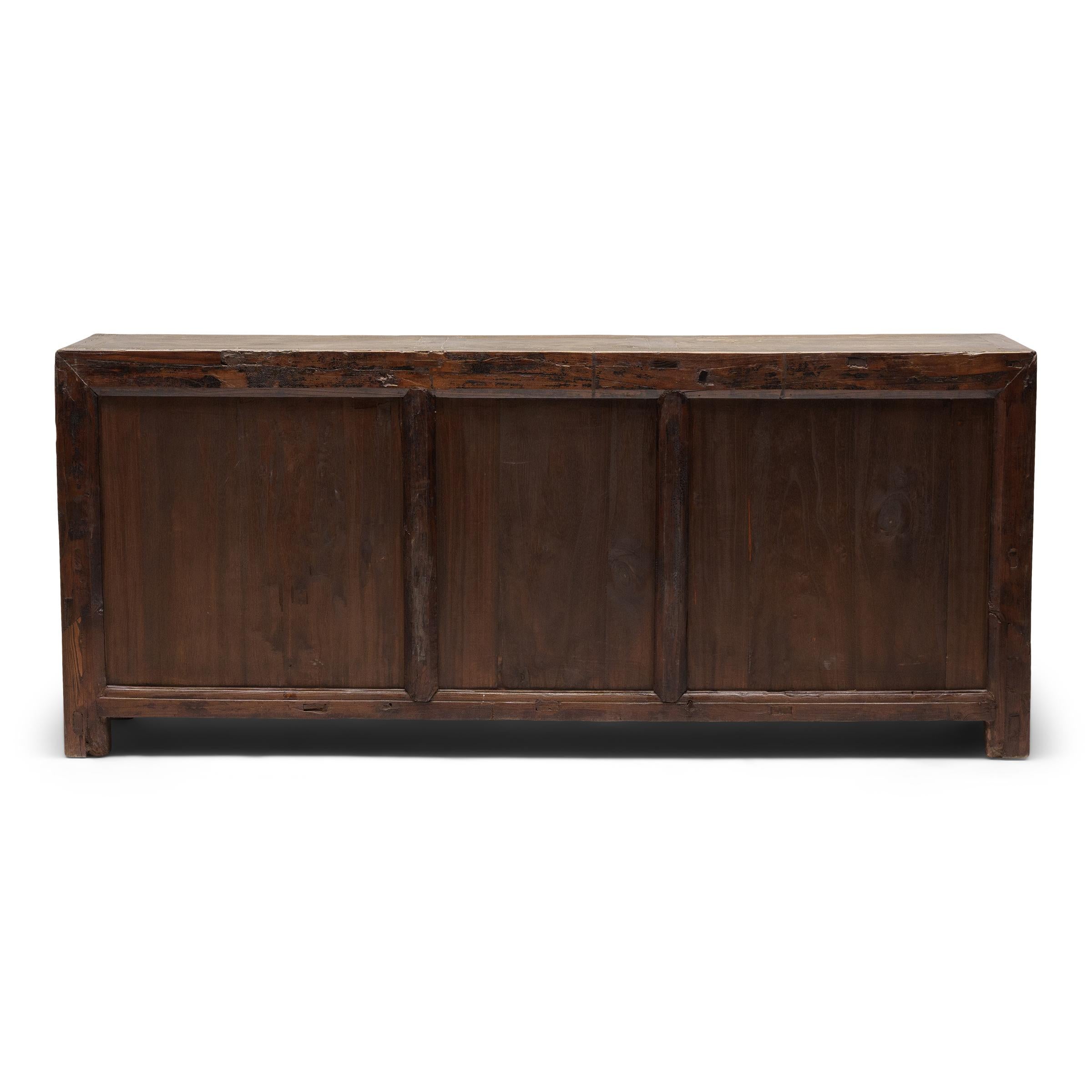 Pine Chinese Four Door Steppe Coffer, c. 1900