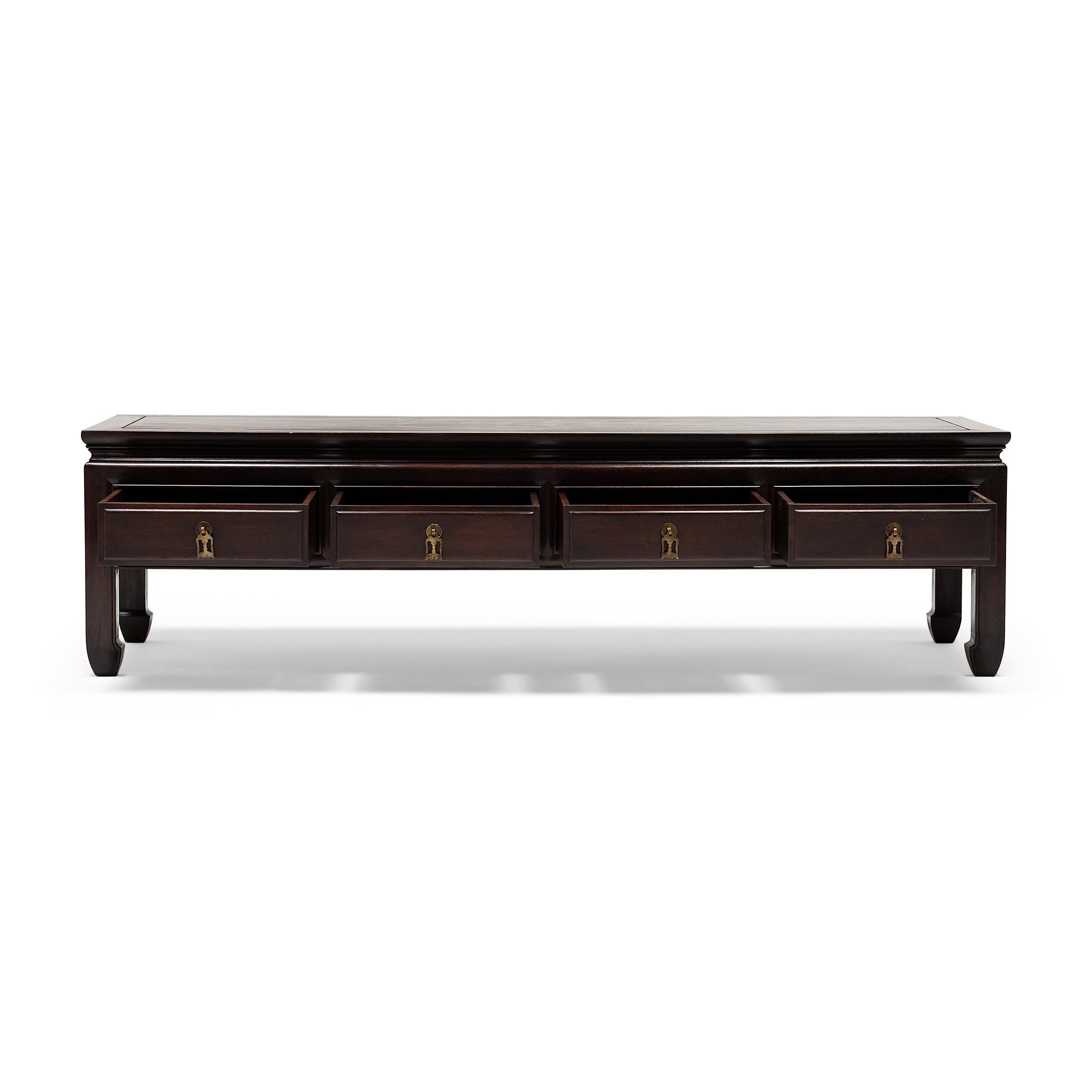 Chinese Four Drawer Kang Table, c. 1900 For Sale 1