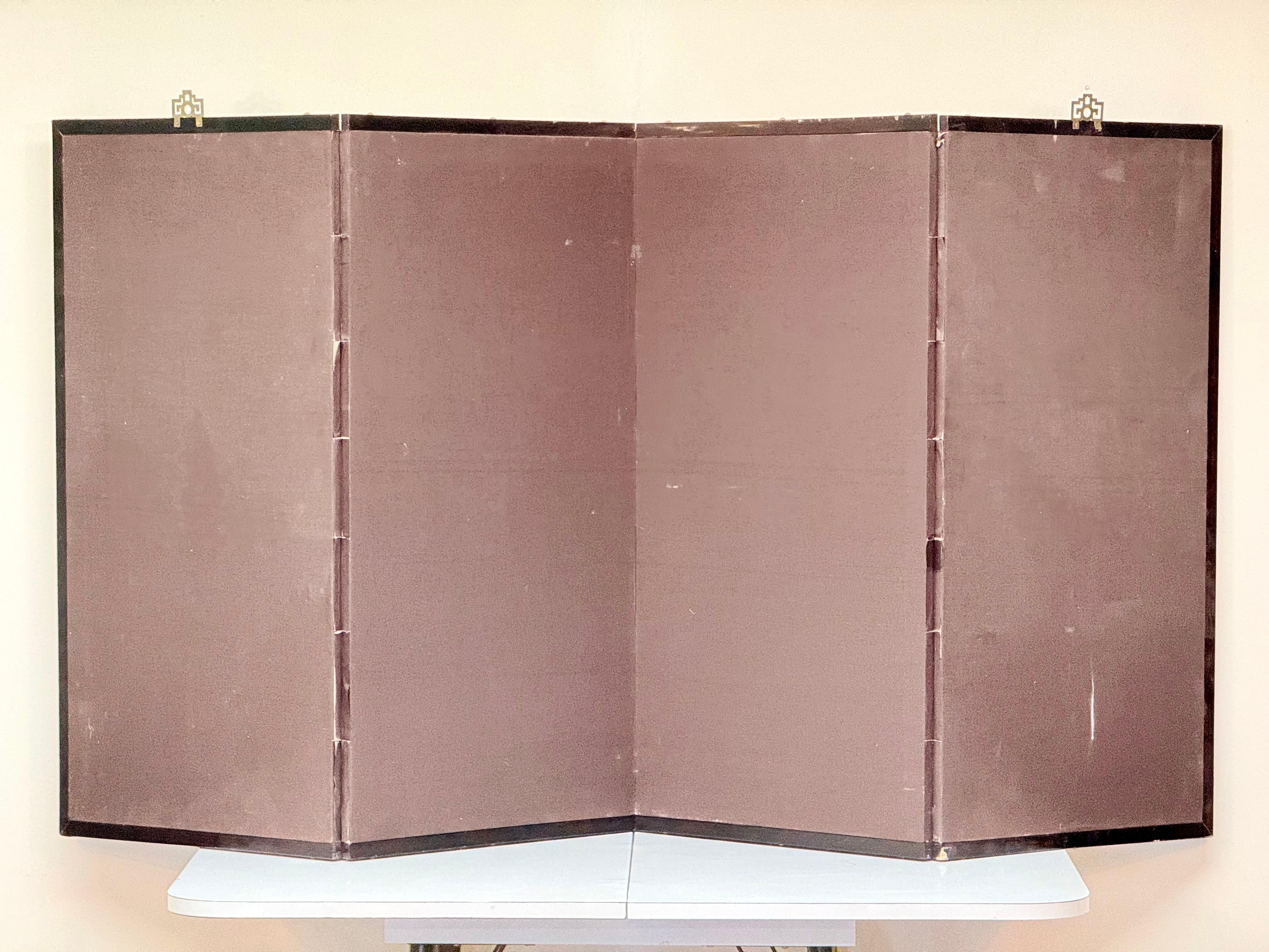Chinese Four-Fold Screen with Peonies and Blue Magpies, 1963, 