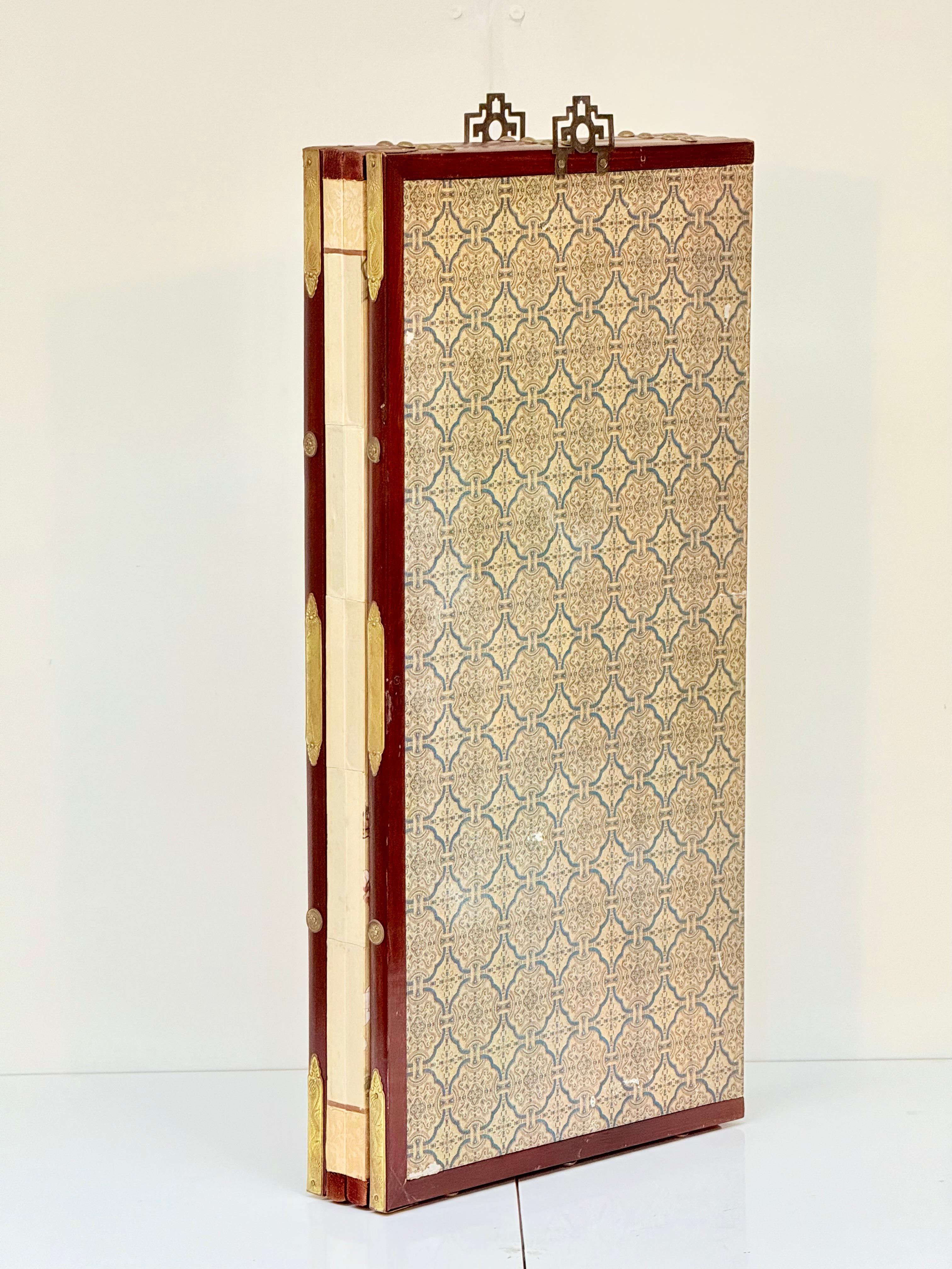 Biombo chino cuádruple con sauce llorón, flores de ciruelo y gorriones, 1963 en venta 9