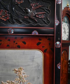 Chinese Four Panel Screen Lacquer Room Divider 1920
