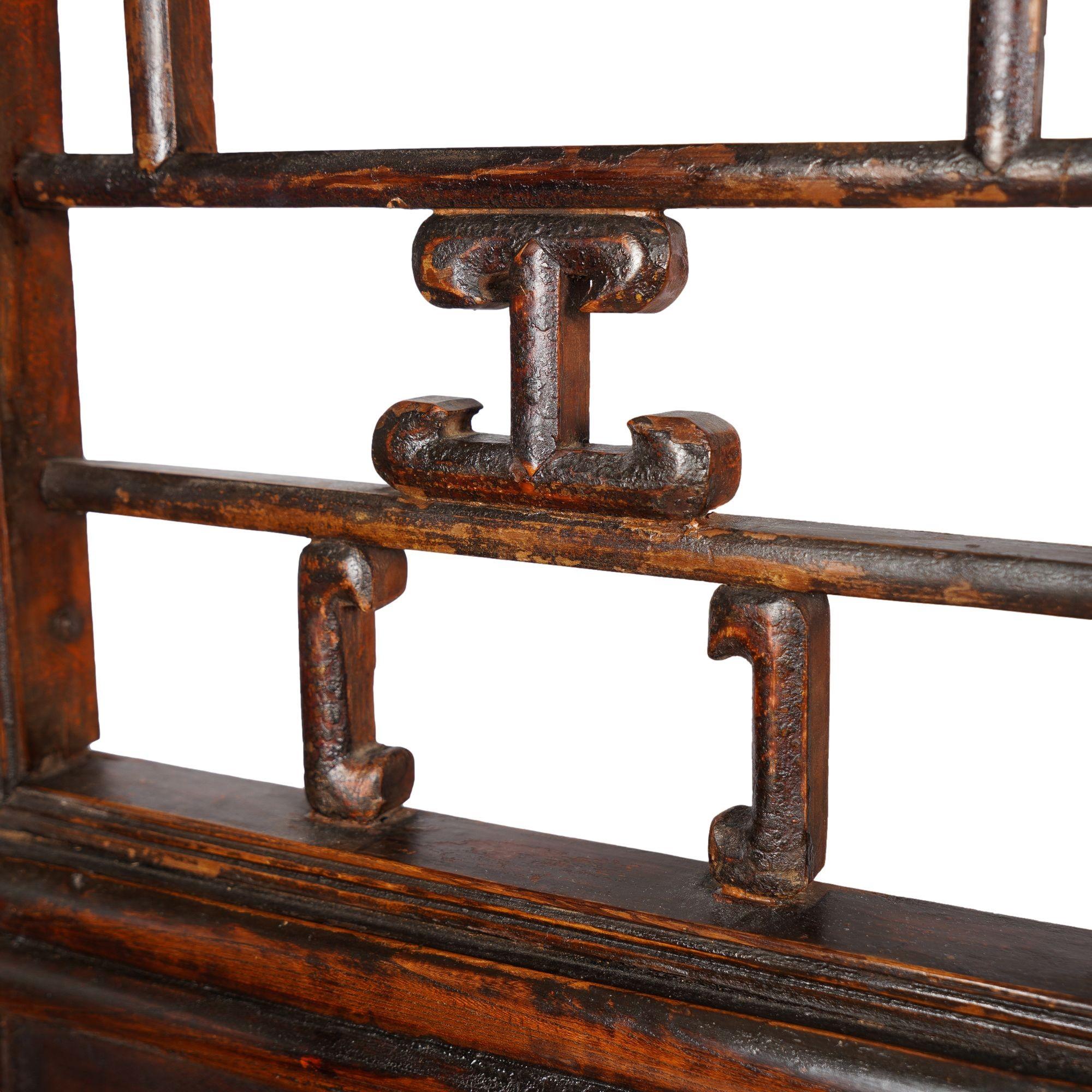 Wood Chinese four part wood folding screen, c. 1800-50 For Sale