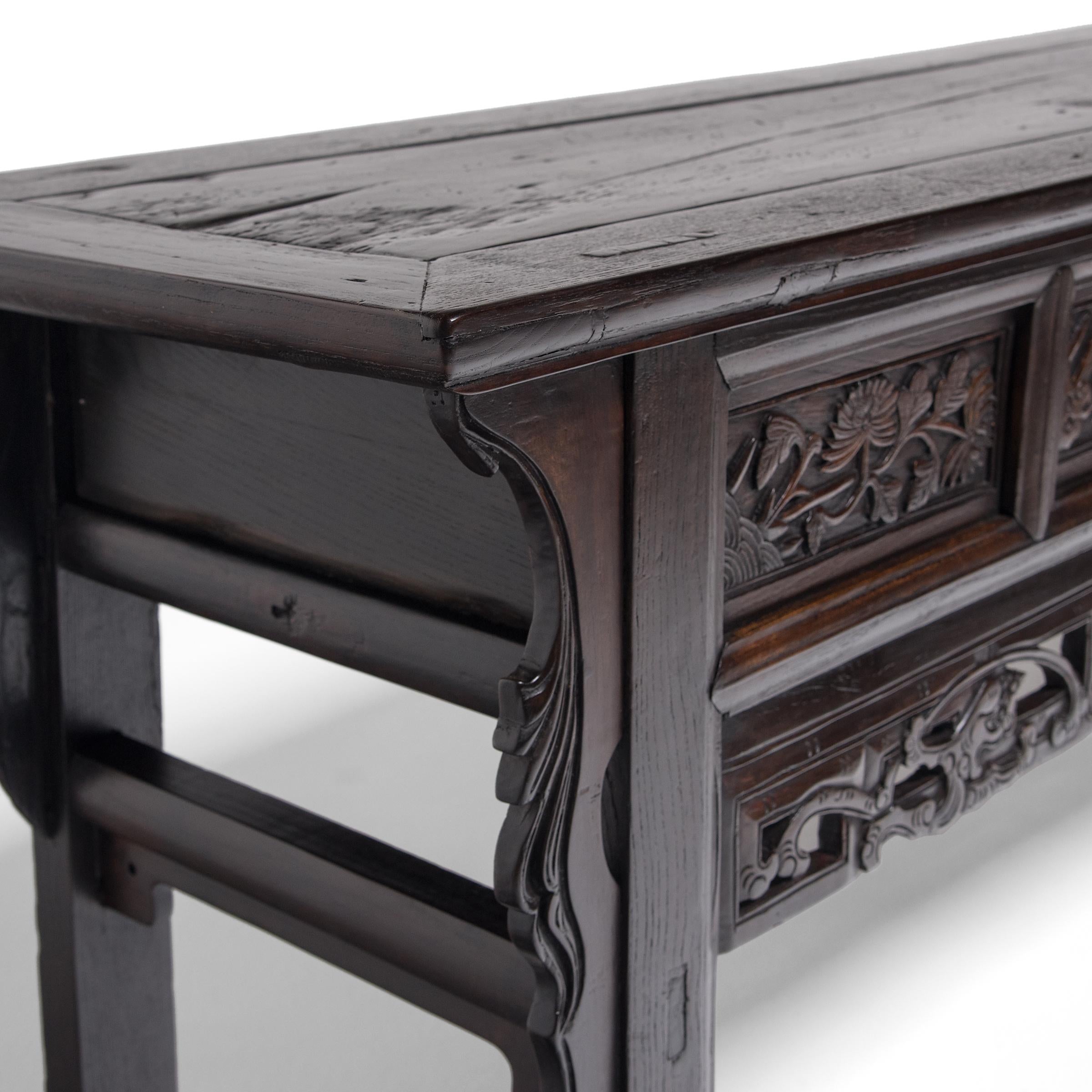 Elm Chinese Four Seasons Altar Table, circa 1850 For Sale