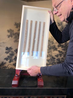 Chinese Framed Set Bamboo Slips With Calligraphy Jiandu