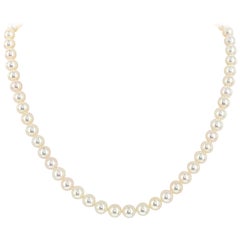 Cultured Freshwater 6-6.5mm Pearl Necklace with 14 Karat Gold Clasp