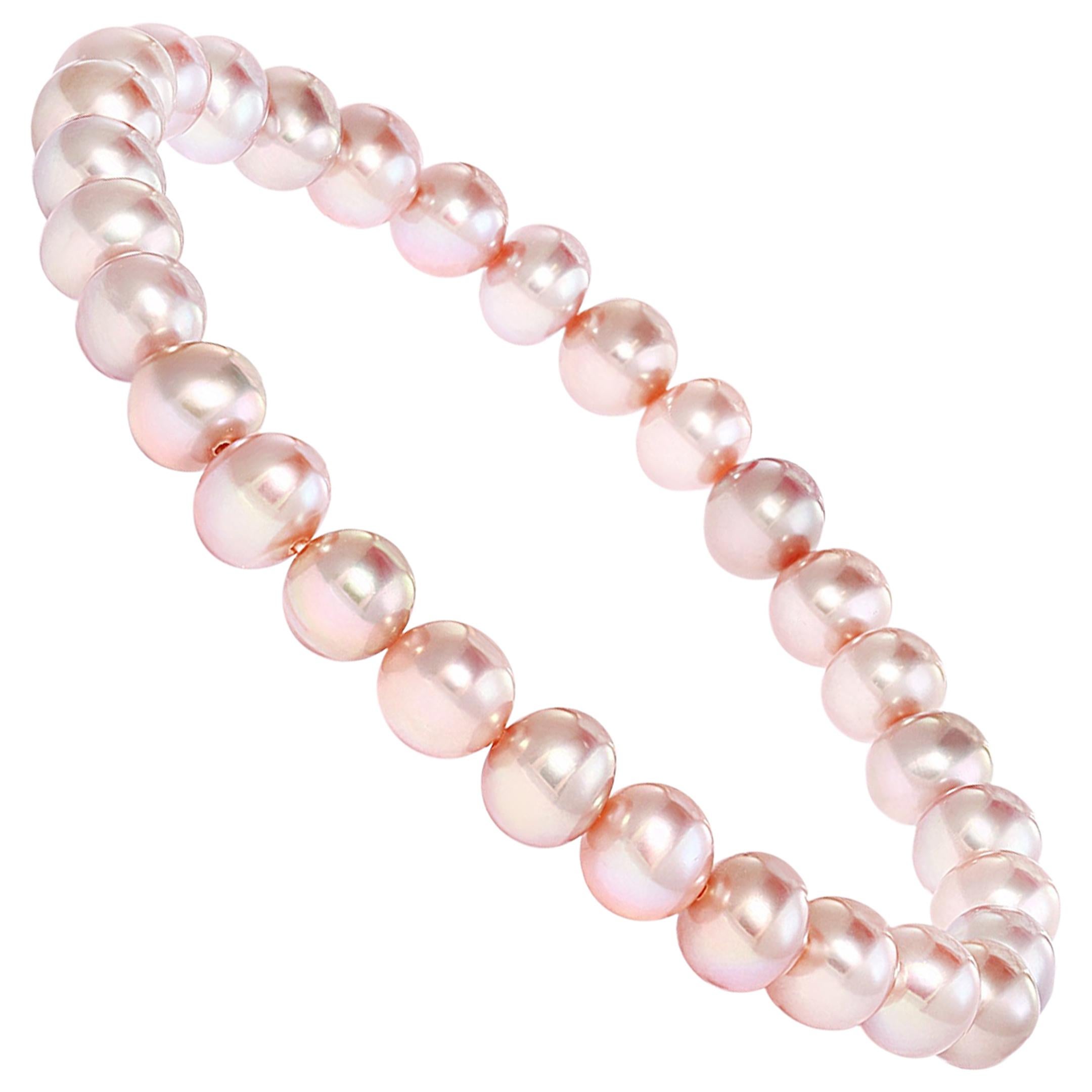 TOUS Nudos 925 Silver Vermeil Rope Bracelet with White Chinese Freshwater Cultured Pearl 9.0 mm 