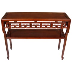 Chinese Fretwork Rosewood Console Table