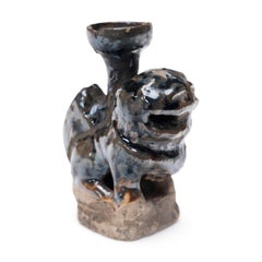 Chinesischer Fu-Löwen-Kerzenständer, um 1850