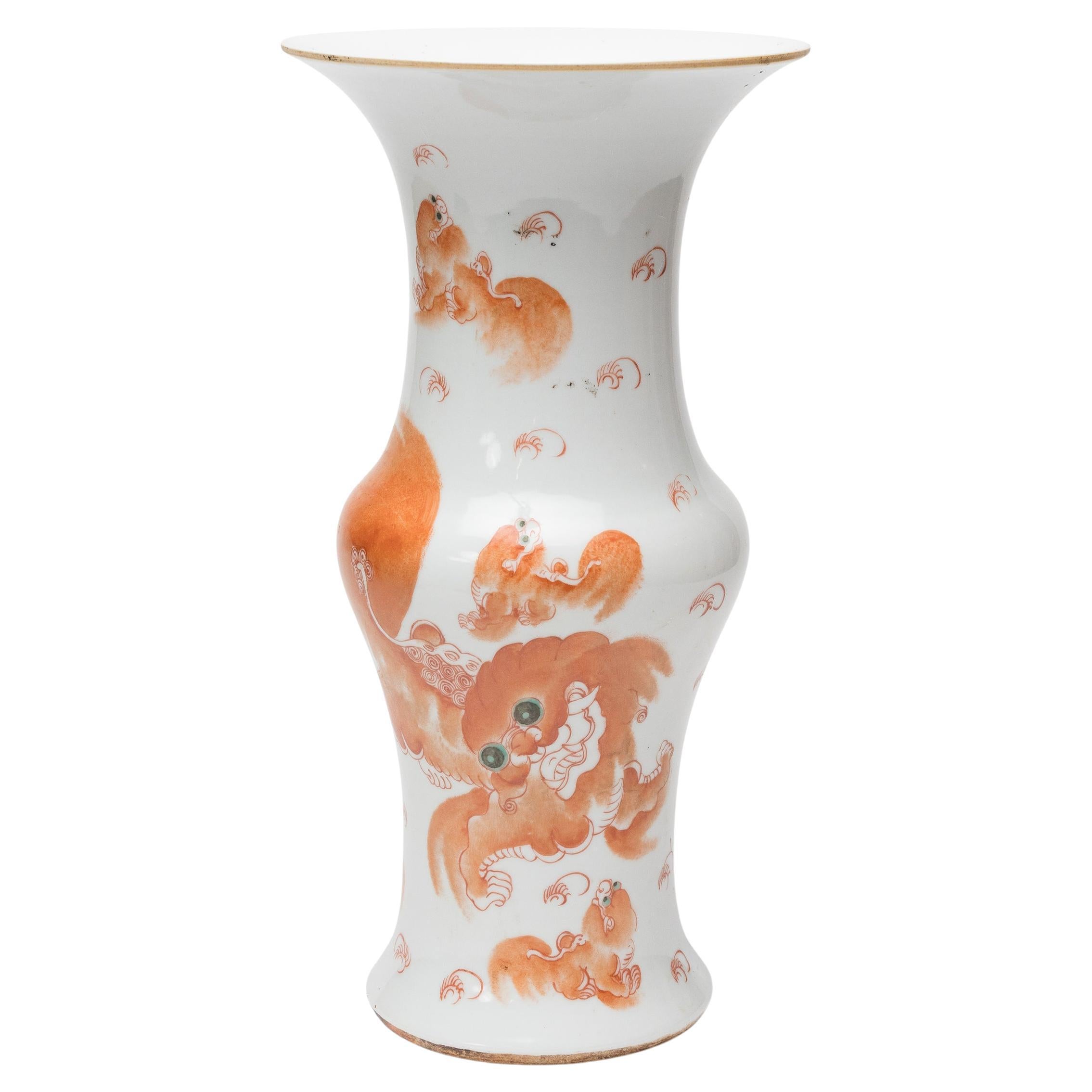 Vaso cinese Fu Lion Fantail, 1920 ca.