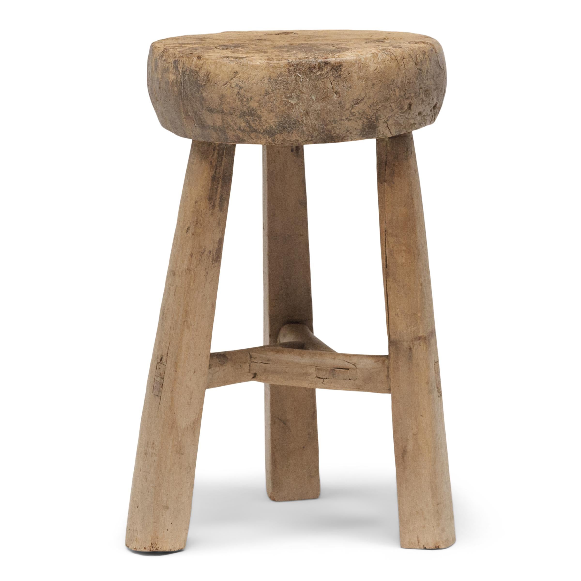 Chinese Full Moon Chopping Stool, c. 1850 In Good Condition For Sale In Chicago, IL