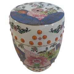 Vintage Chinese Garden Seat End Table in Beautiful Colors