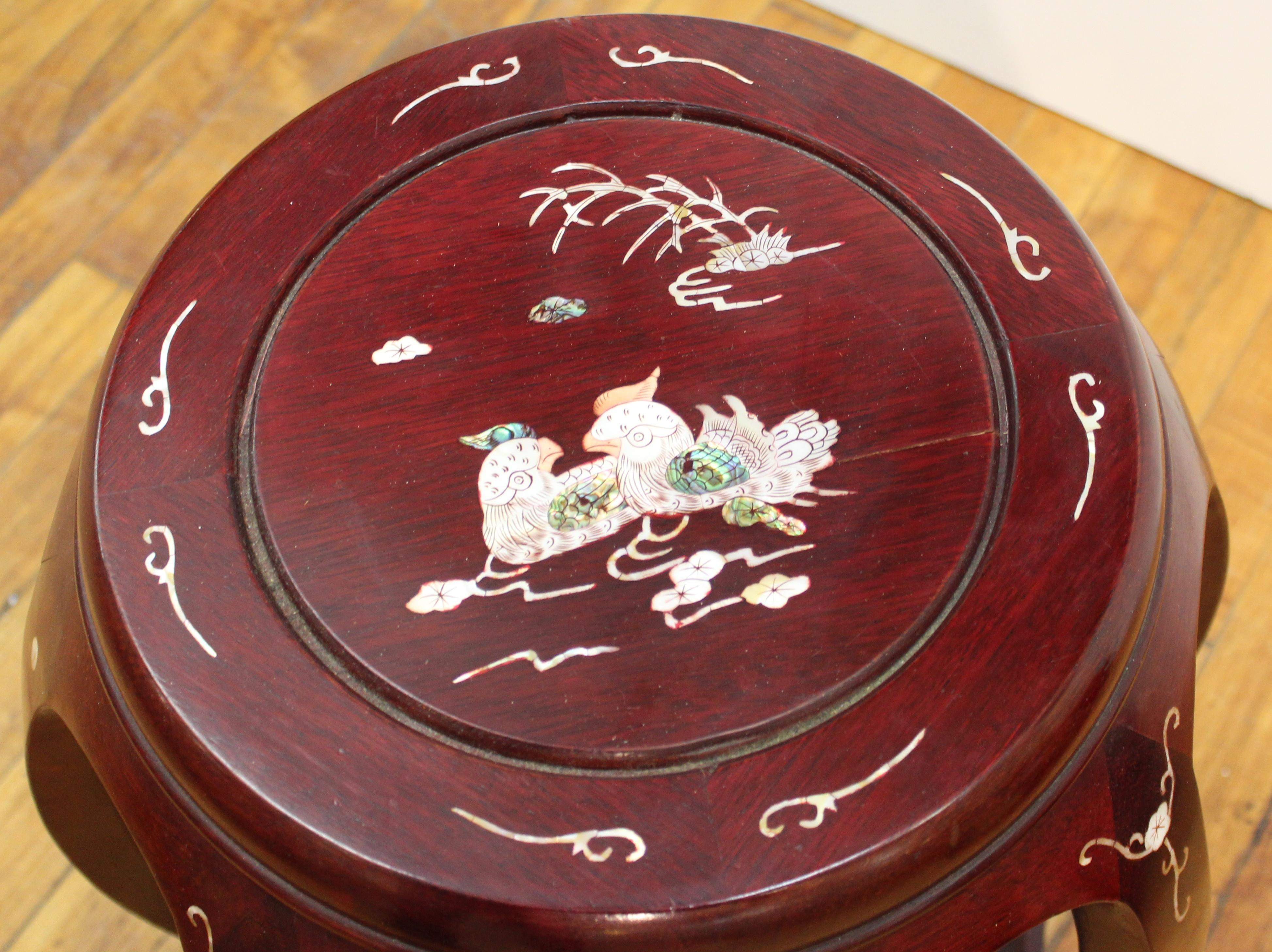 Chinese Garden Seats with Mother of Pearl Inlay 3