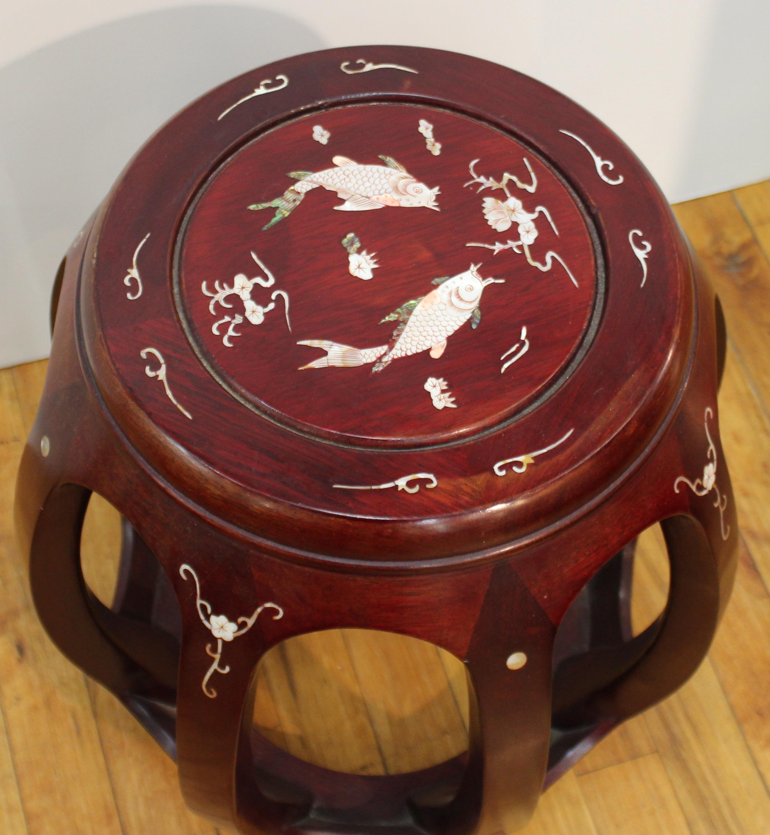 Chinese Garden Seats with Mother of Pearl Inlay 4