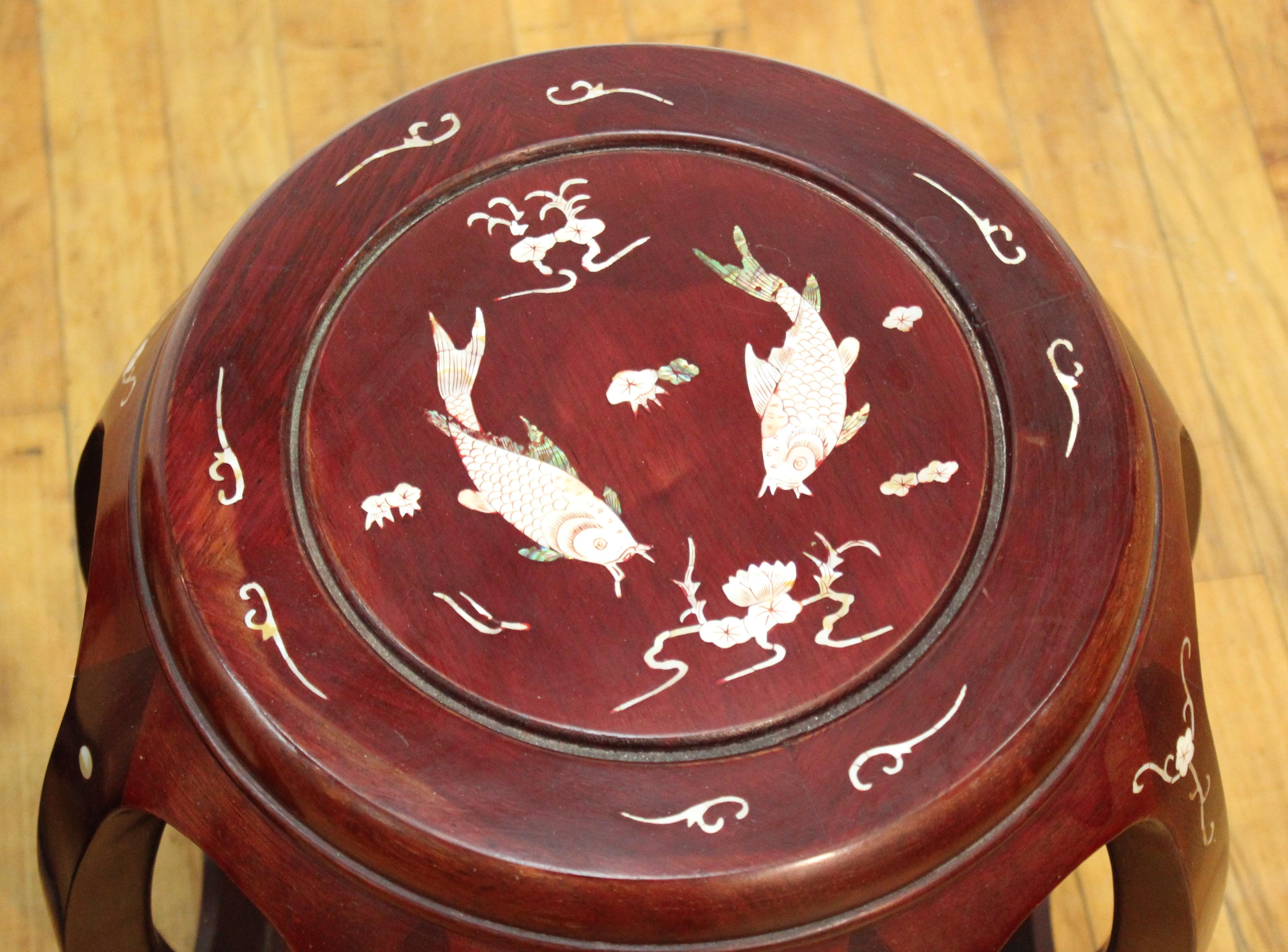Chinese Export Chinese Garden Seats with Mother of Pearl Inlay