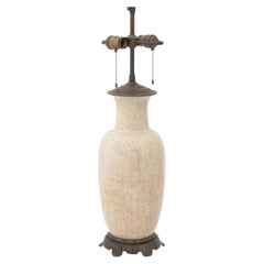 Chinese Ge Type Porcelain Vase Mounted as a Lamp