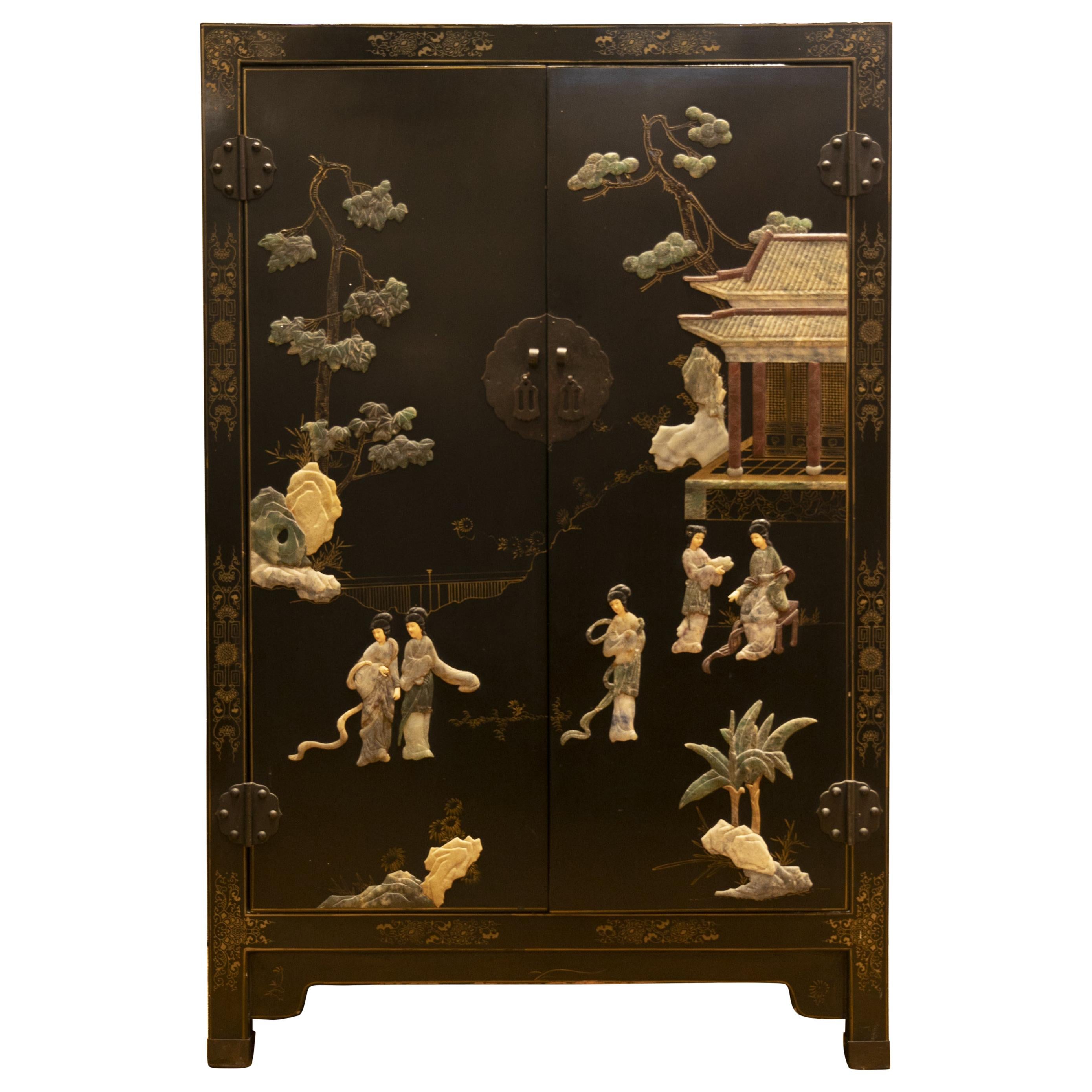 Chinese Gemstone Wardrobe, Early 1900s, China