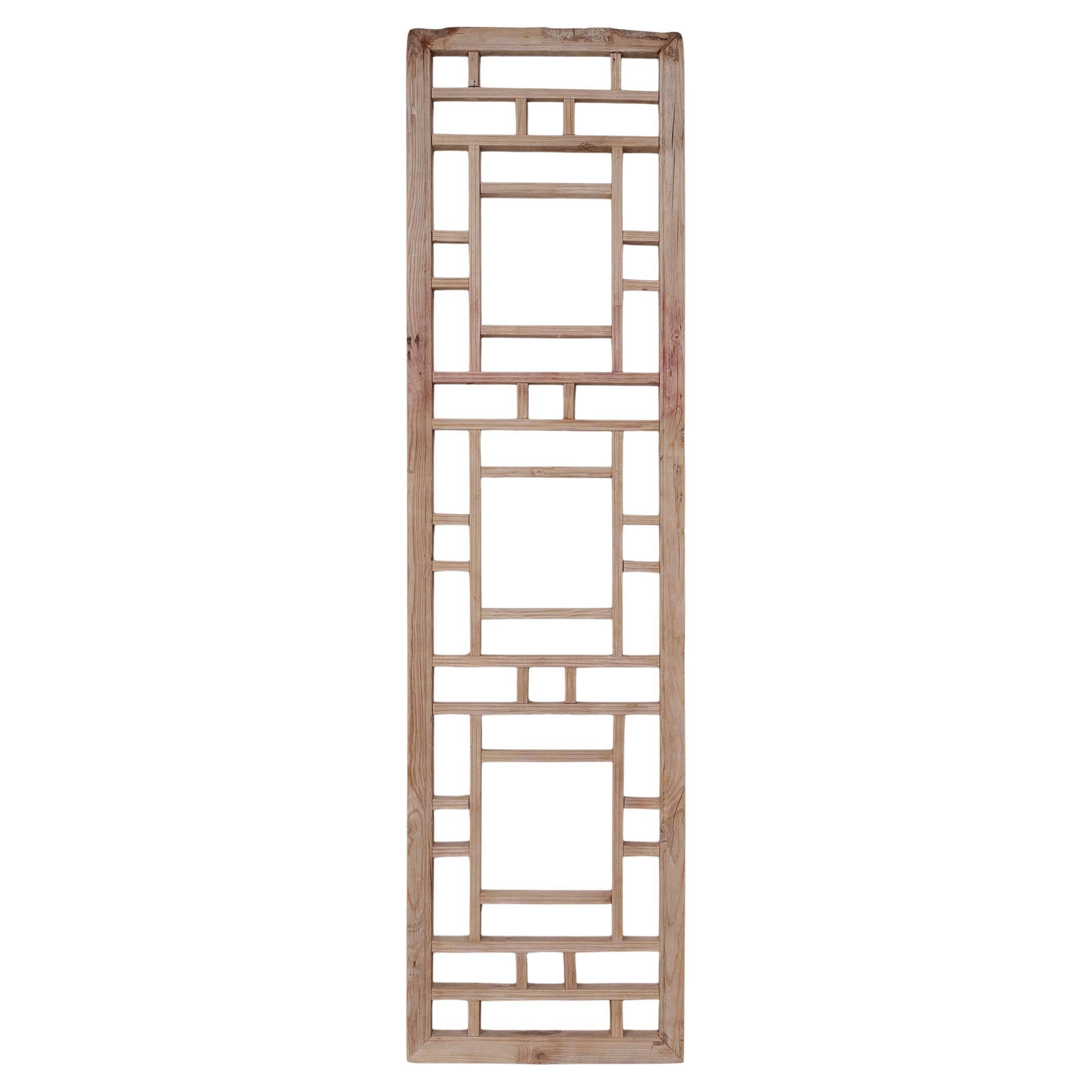 Chinese Geometric Lattice Window Panel, c. 1900