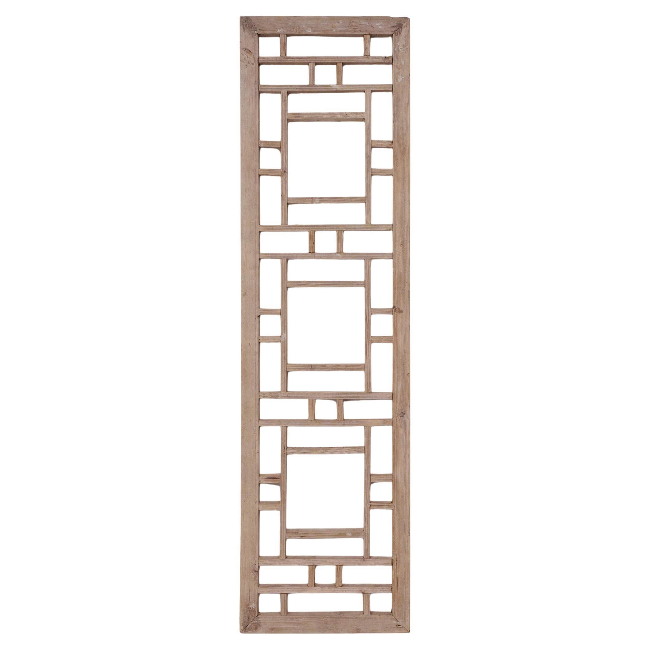 Chinese Geometric Lattice Window Panel, c. 1900