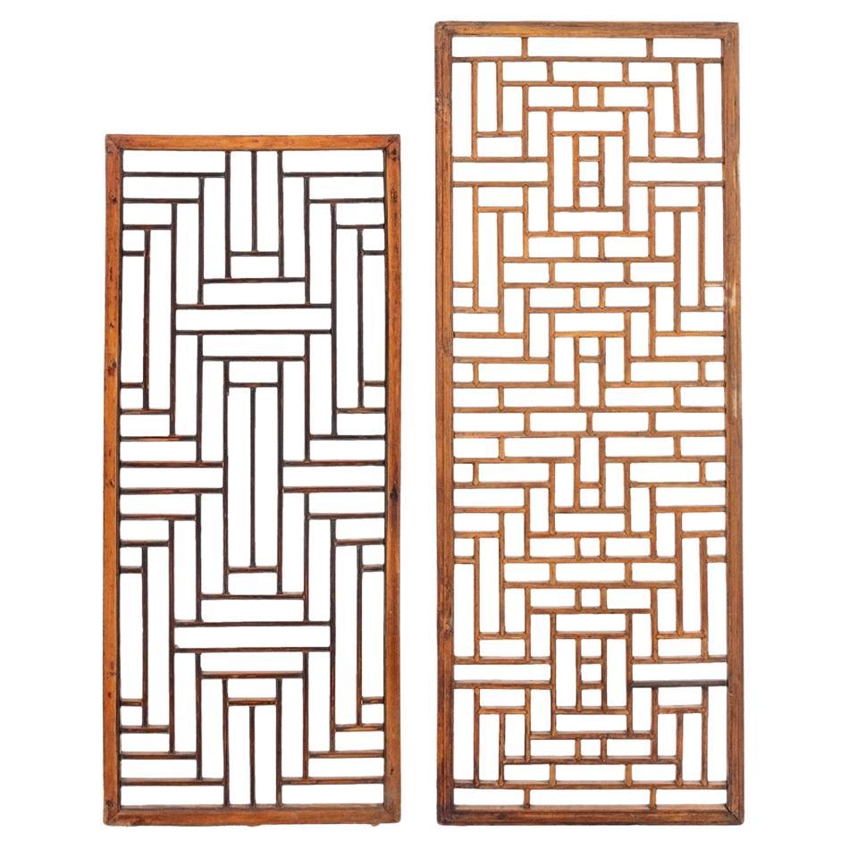 Chinese Geometric Wood Panels, 2