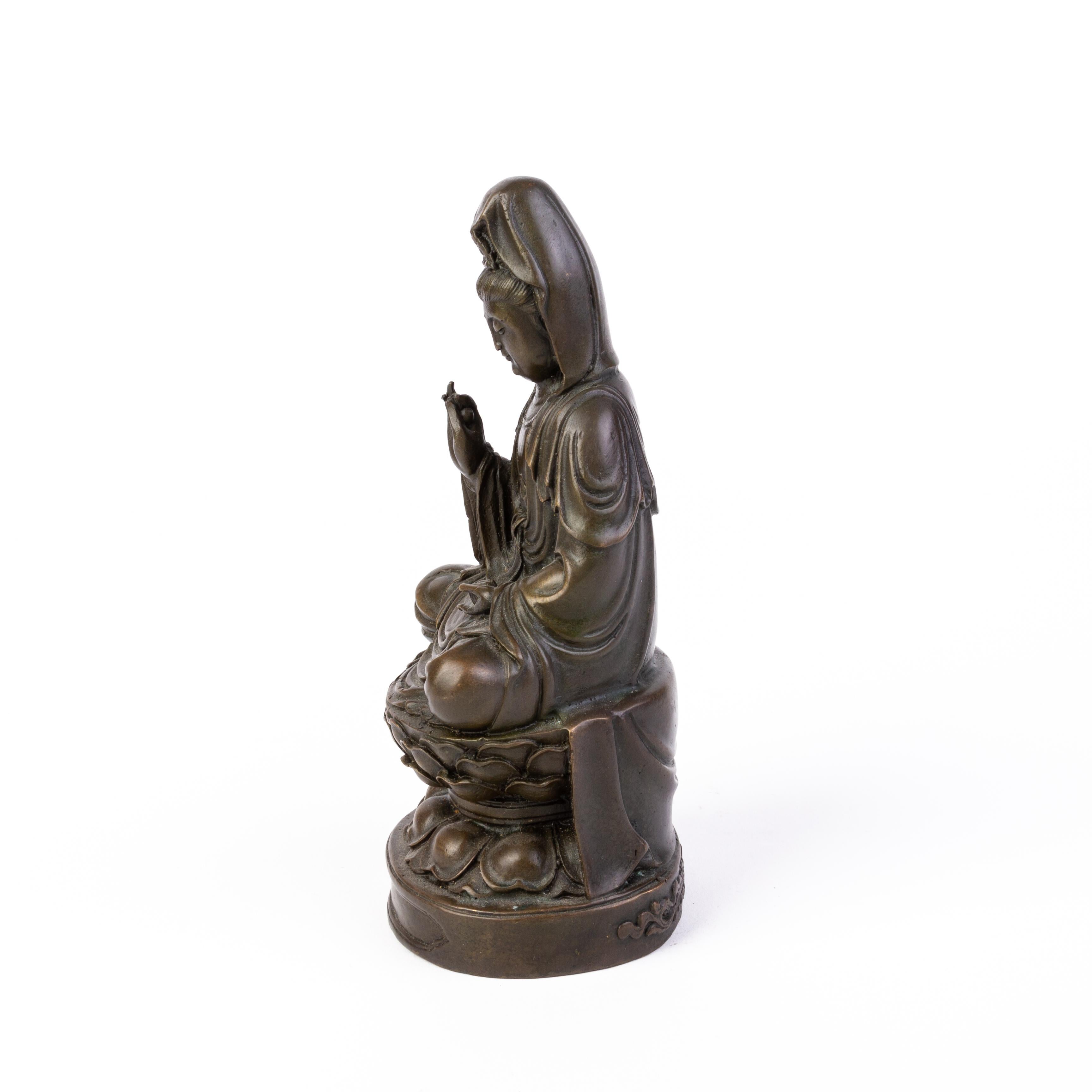 18th Century and Earlier Chinese Gilded Bronze Sculpture of a Quanyin 18th Century