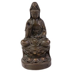 Chinese Gilded Bronze Sculpture of a Quanyin 18th Century