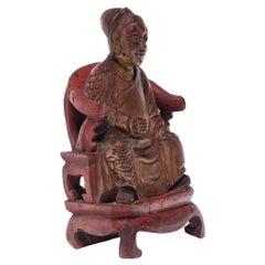 Chinesische vergoldete Ancestor-Figur, um 1900