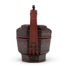 Chinese Gilt Black Lacquer Carrying Box, c. 1900