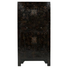 Chinese Gilt Black Lacquer Shanxi Cabinet, c. 1850
