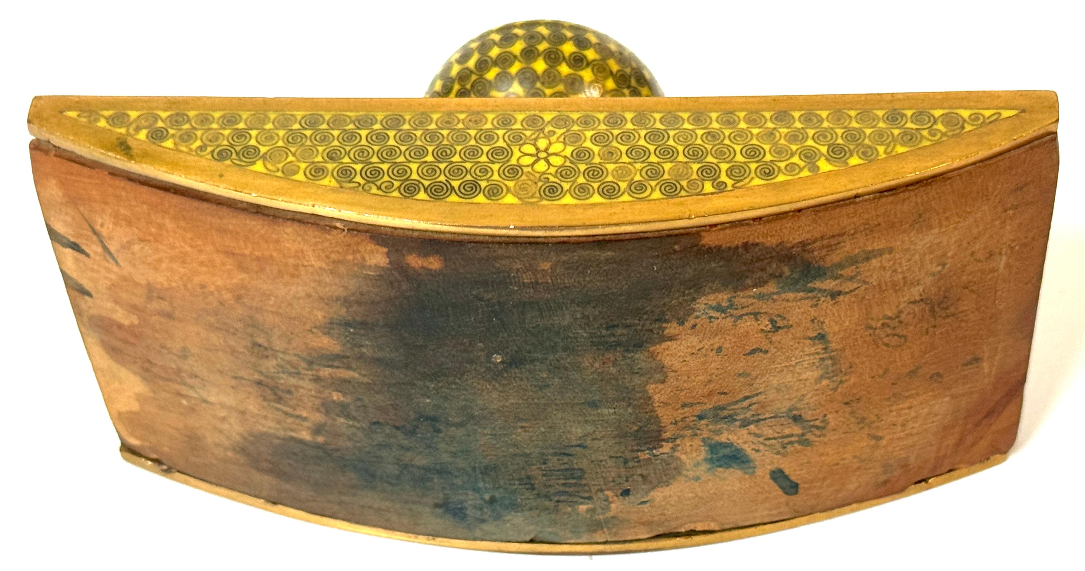 Chinese Gilt Brass Cloisonné “Scroll and Floral” Nine‑Piece Desk Set, 20th C For Sale 5