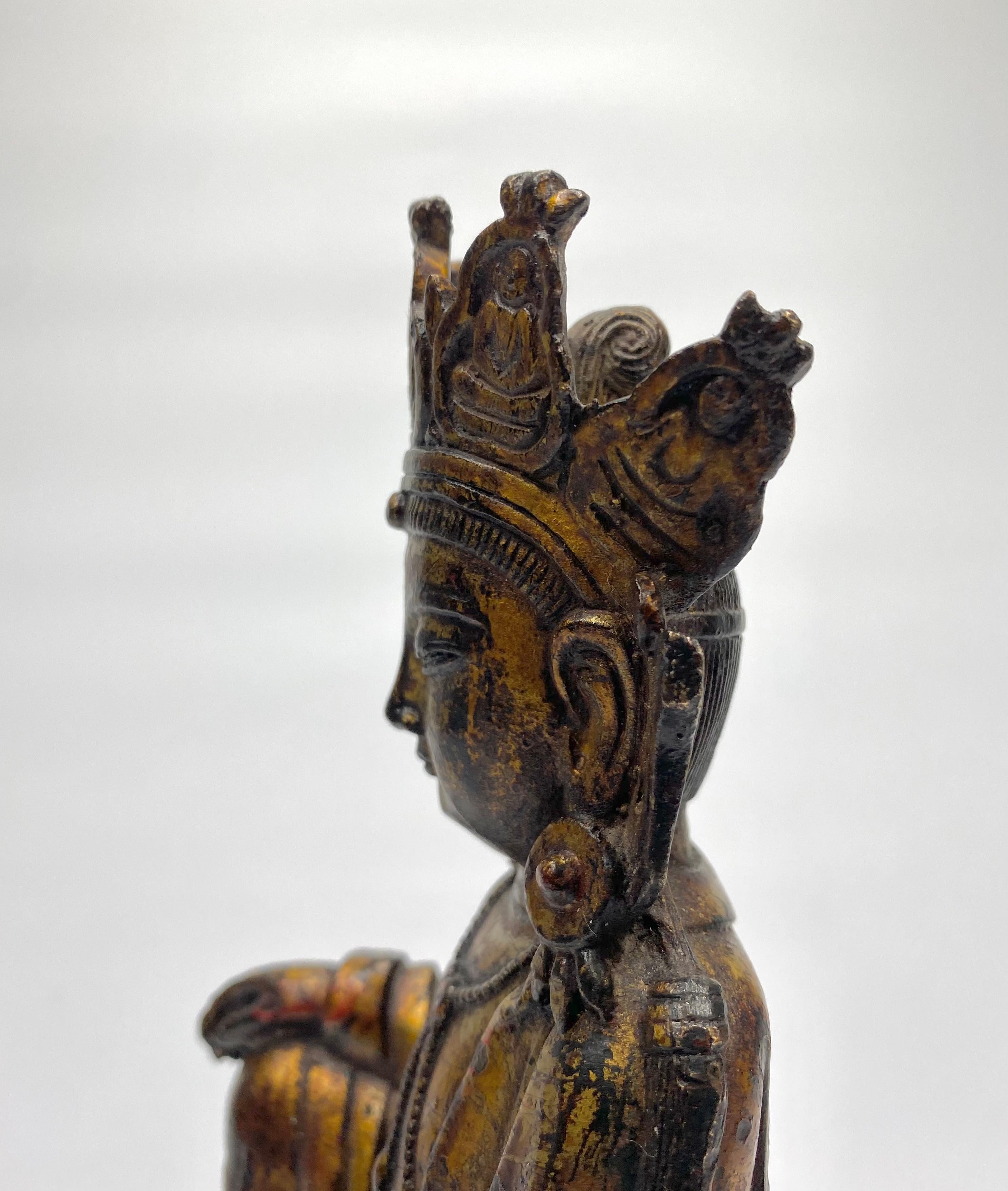 Chinese Gilt Bronze Guanyin, 17th Century, Ming Dynasty 9