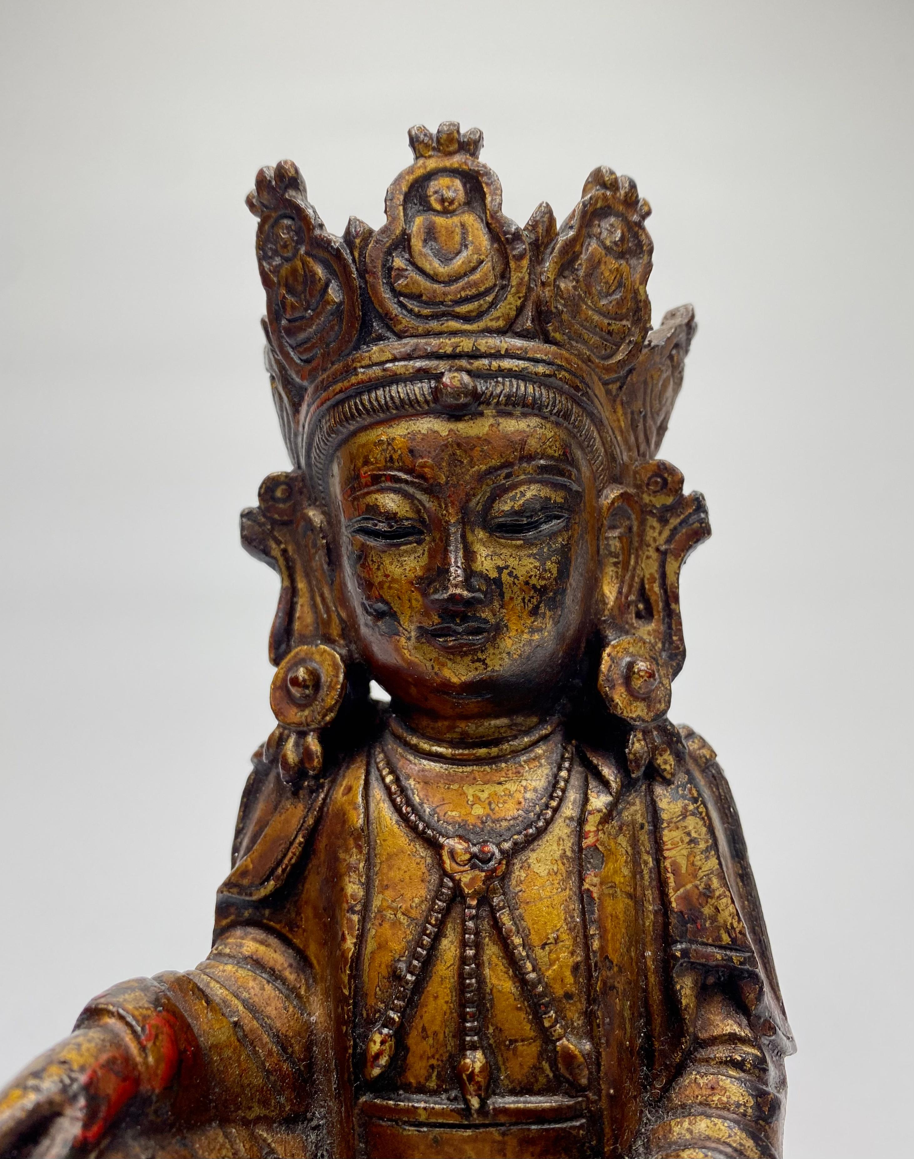 18th Century and Earlier Chinese Gilt Bronze Guanyin, 17th Century, Ming Dynasty