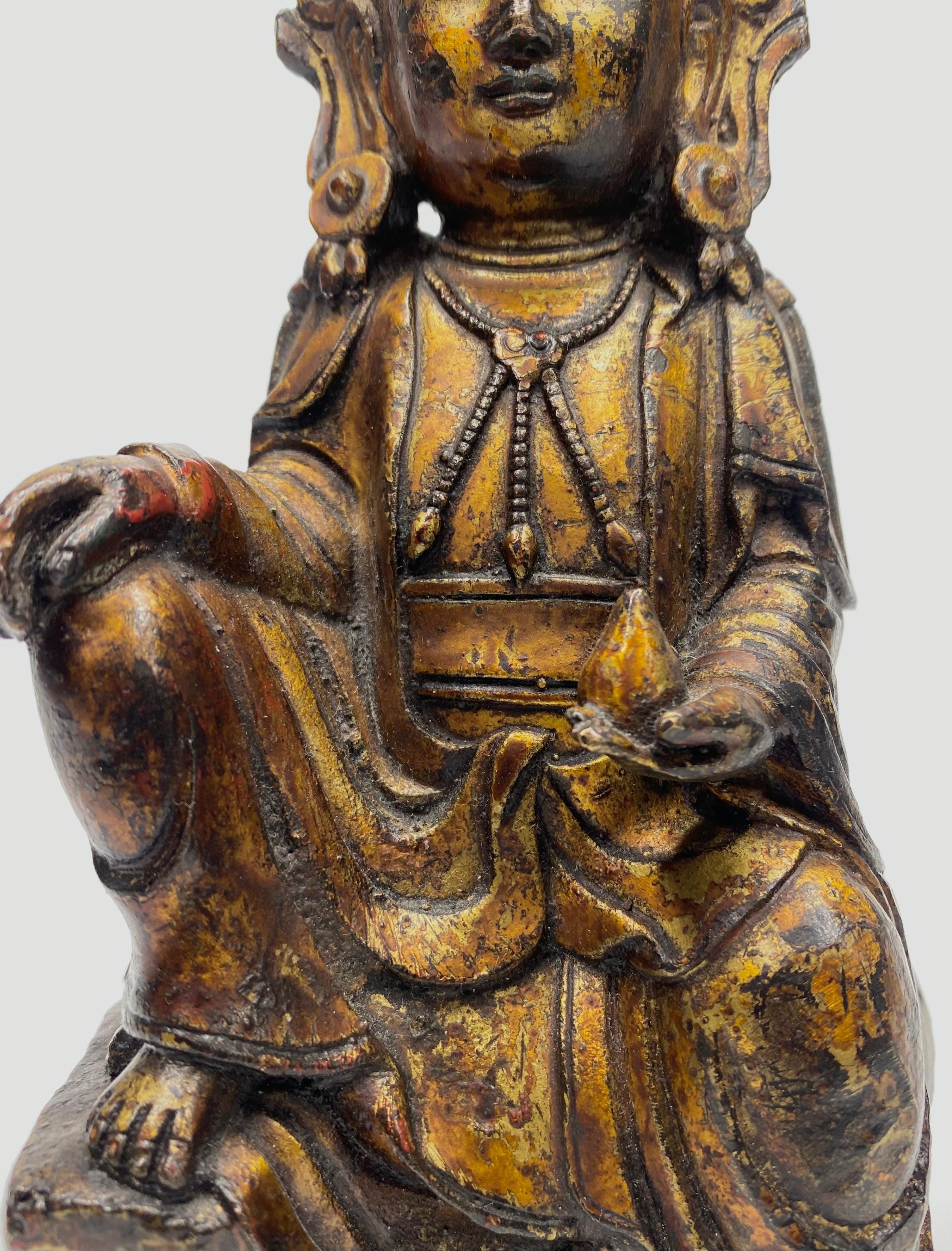 Chinese Gilt Bronze Guanyin, 17th Century, Ming Dynasty 1