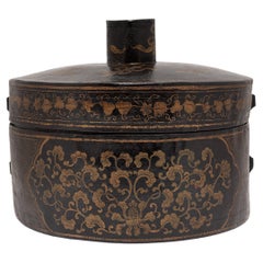 Chinese Gilt Eight Immortals Hat Box, c. 1900