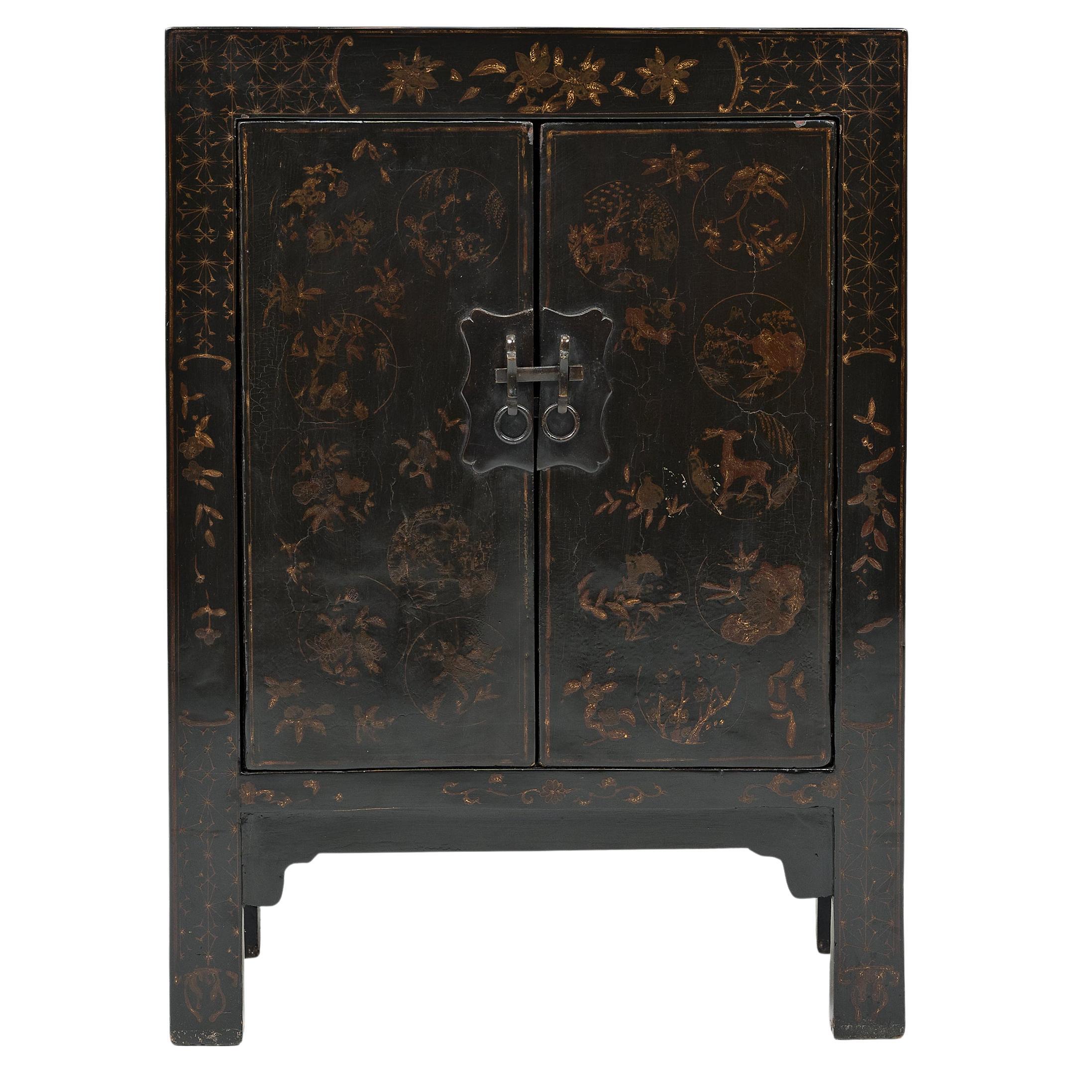 Chinese Gilt Lacquer Locking Cabinet, c. 1850
