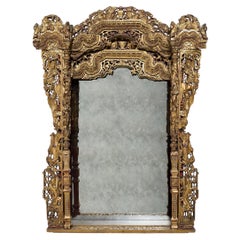 Chinese Gilt Shrine Wall Mirror, c. 1850