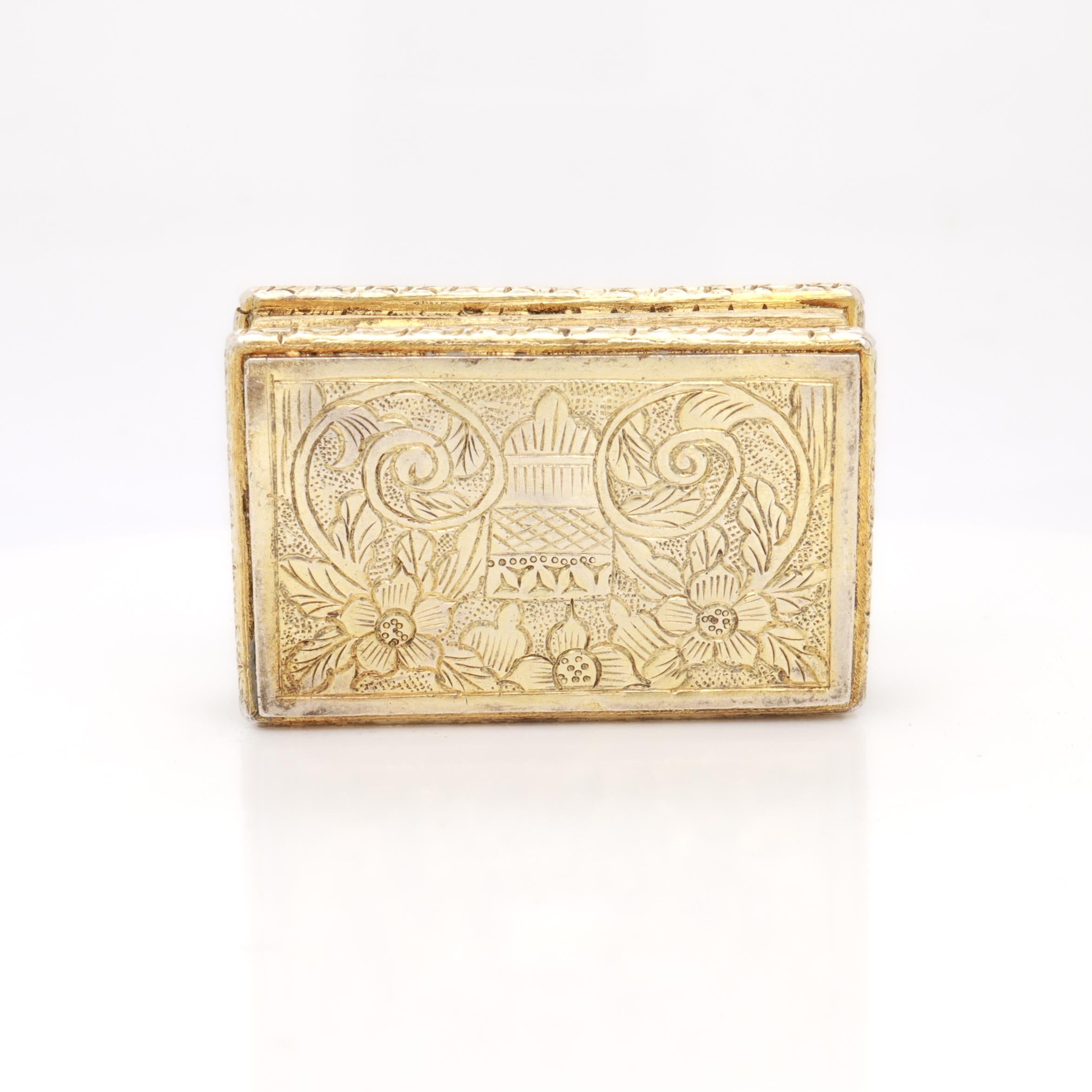 Tabatière chinoise en argent doré en vente 5