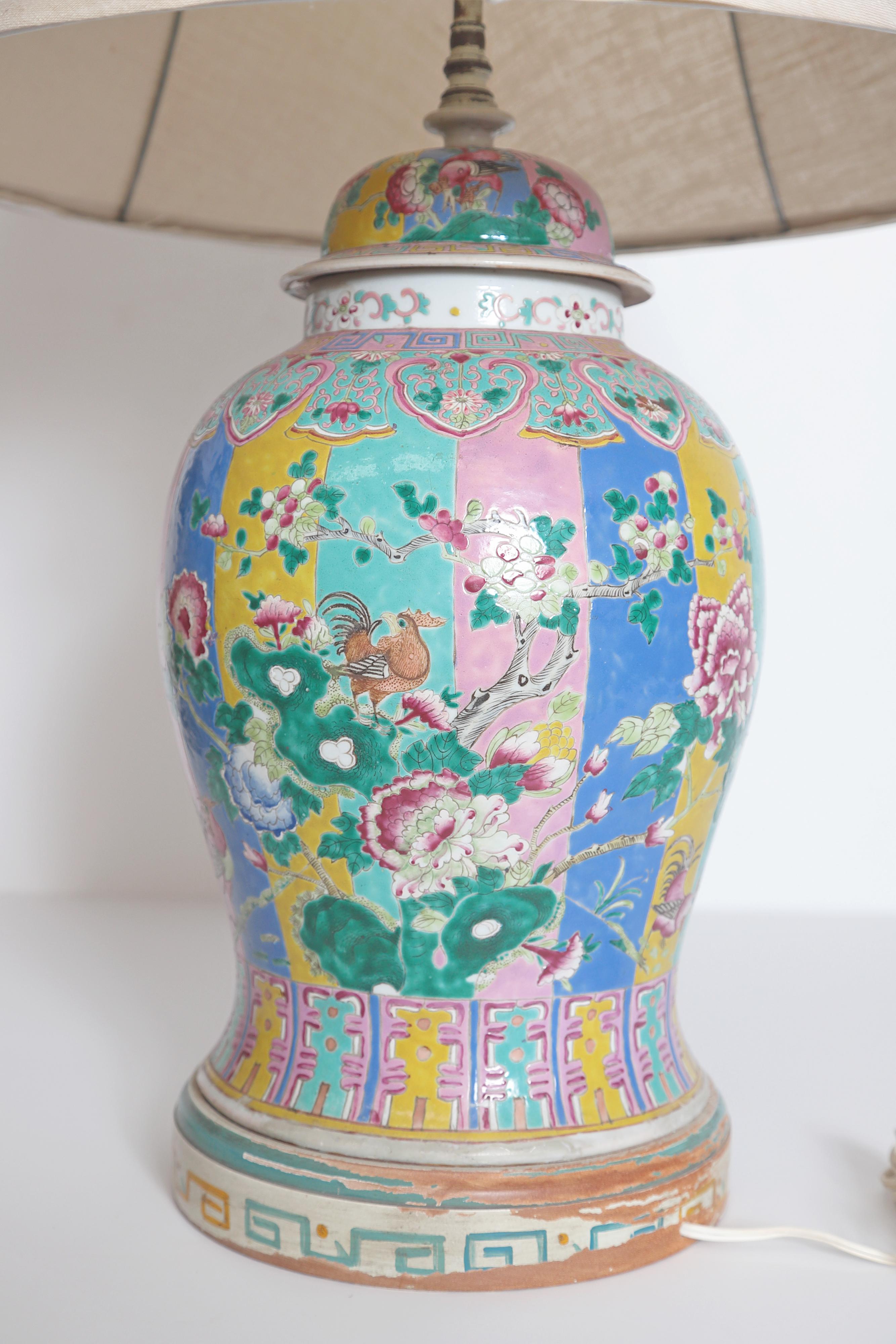 Chinese Export Chinese Ginger Jar as Custom Lamp
