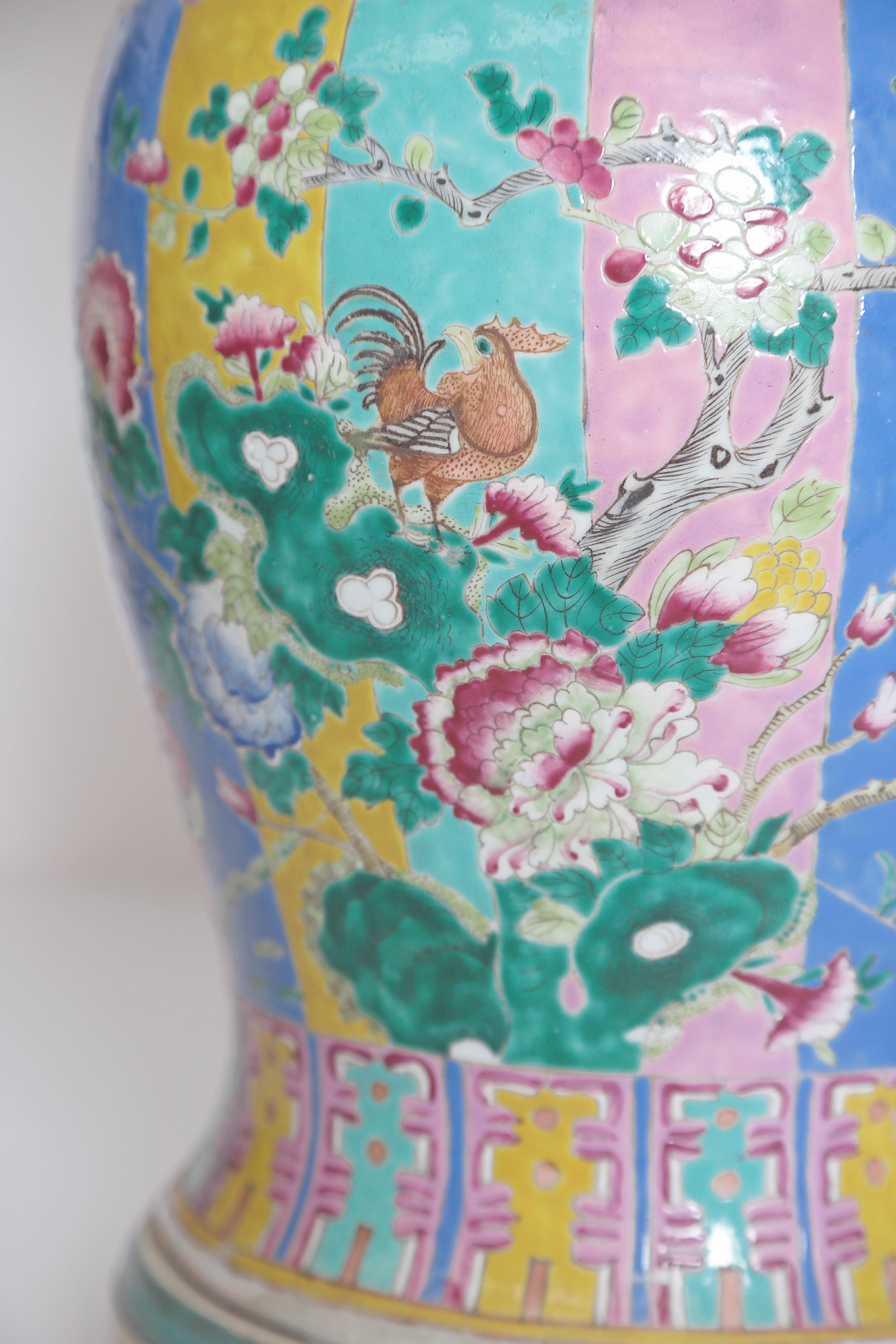 Hand-Painted Chinese Ginger Jar as Custom Lamp