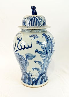 Chinese Ginger Jars Blue and White Porcelain Urns Nanking Vases