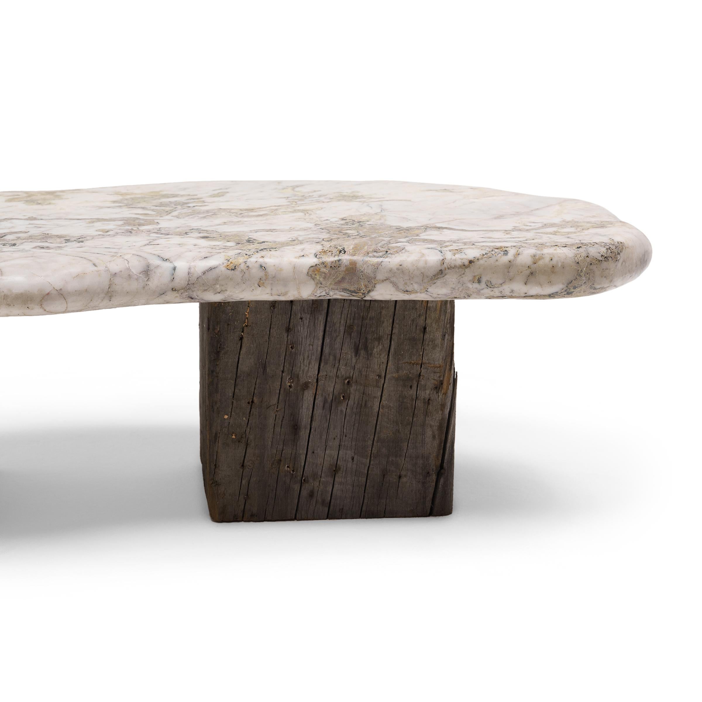 Contemporary Chinese Glacial Meditation Stone Table For Sale